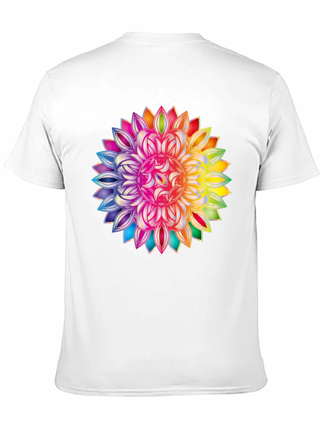 Black Rainbow Mandala Graphic Black T-Shirt view 11