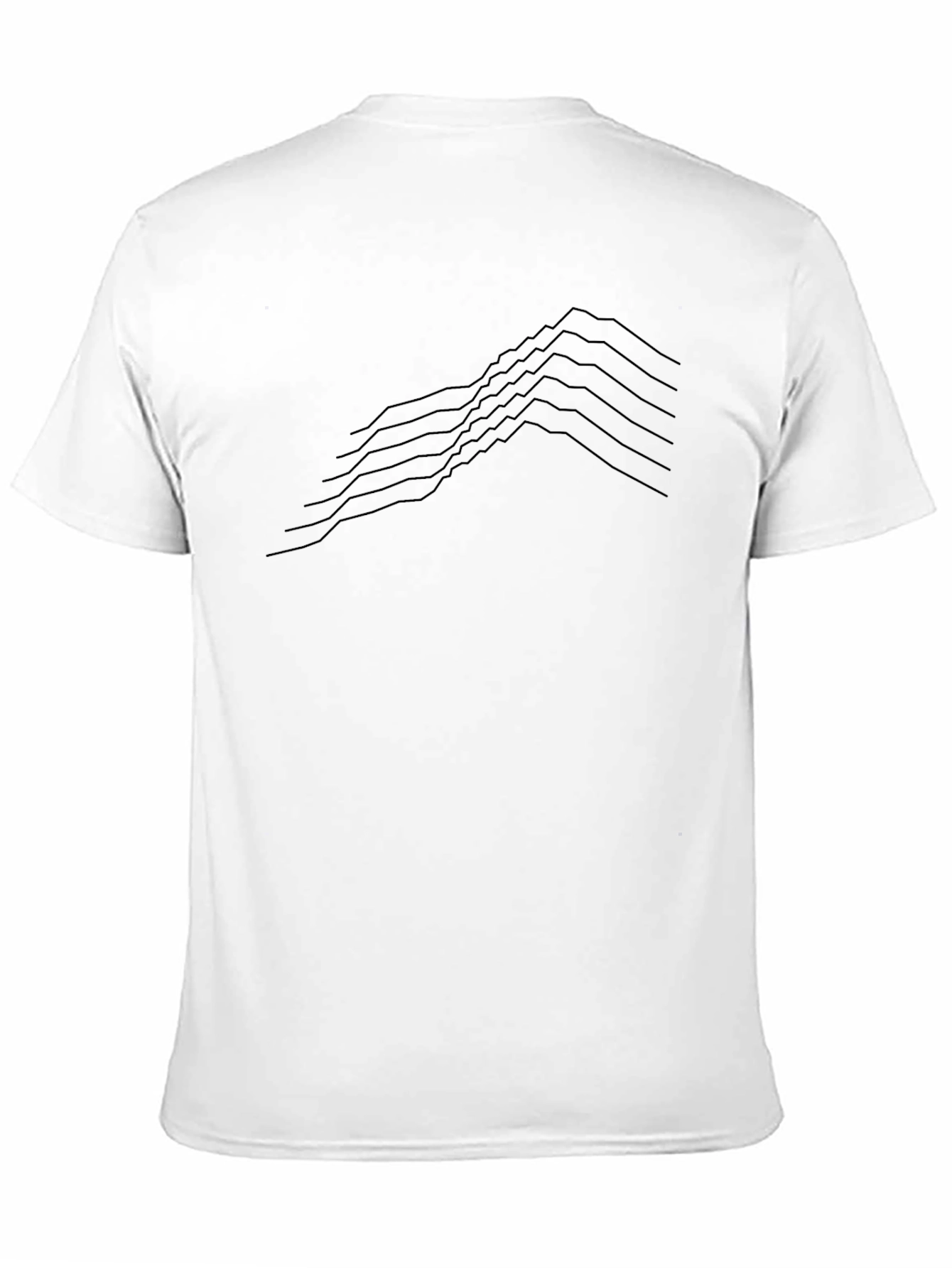 Black Minimalist Black T-Shirt with Abstract Line Design view 11