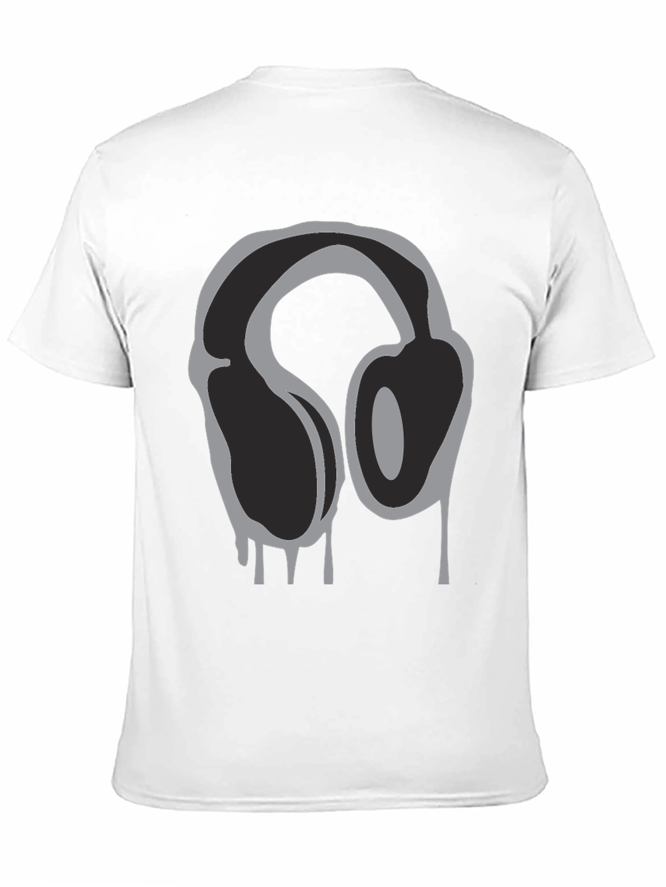 Black Headphone Drip Graphic T-Shirt - Black view 11