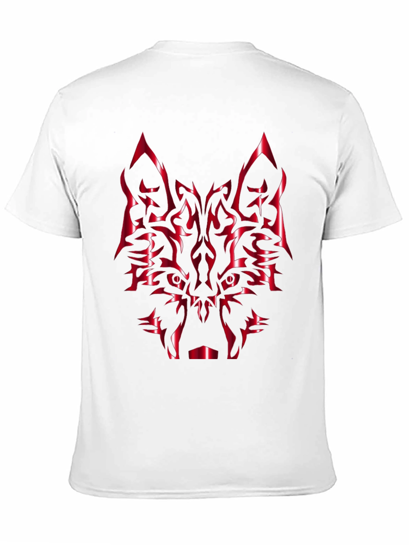 Black Red Wolf Graphic Tee - Black Cotton Blend view 11