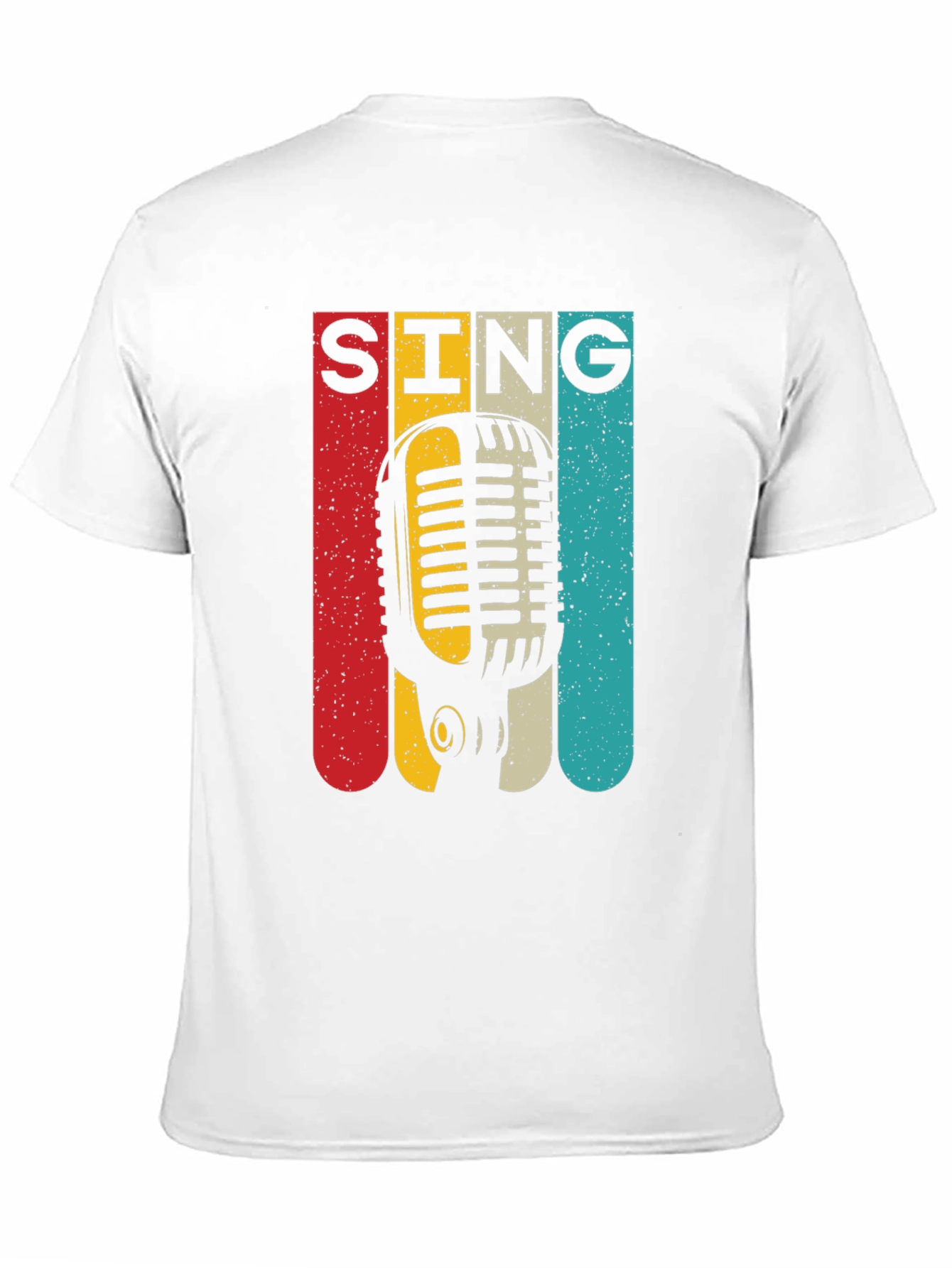 Black Retro Microphone SING Graphic Tee view 11