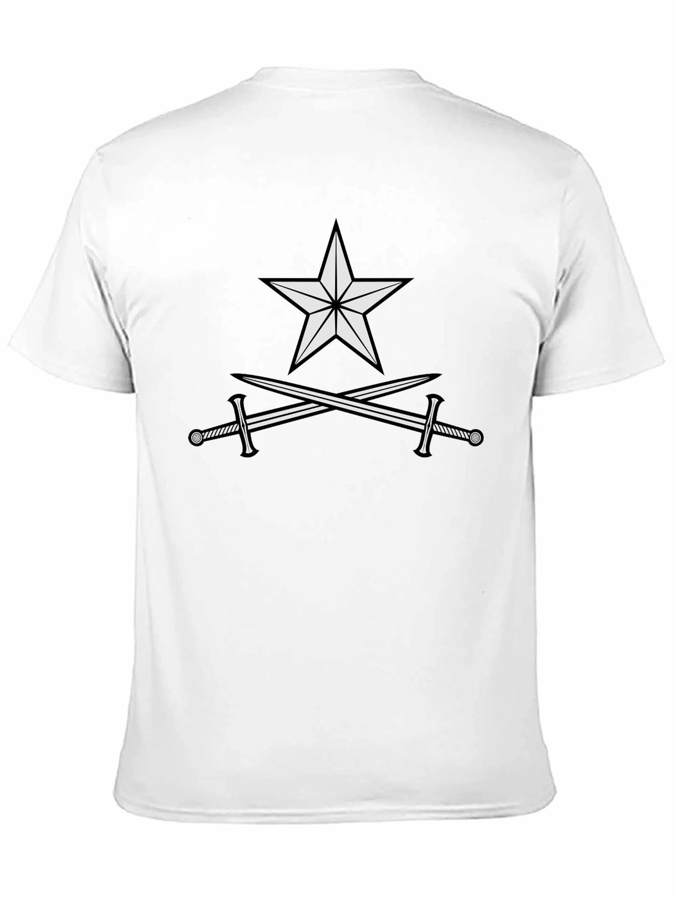 Black Star and Swords Graphic Tee - Black Cotton T-Shirt view 11