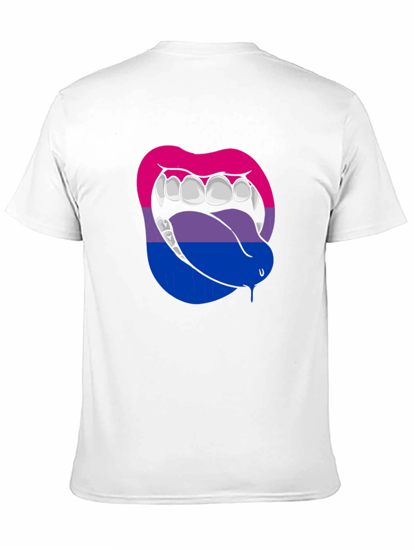 Black Bisexual Pride Vampire Lips Graphic Tee view 11