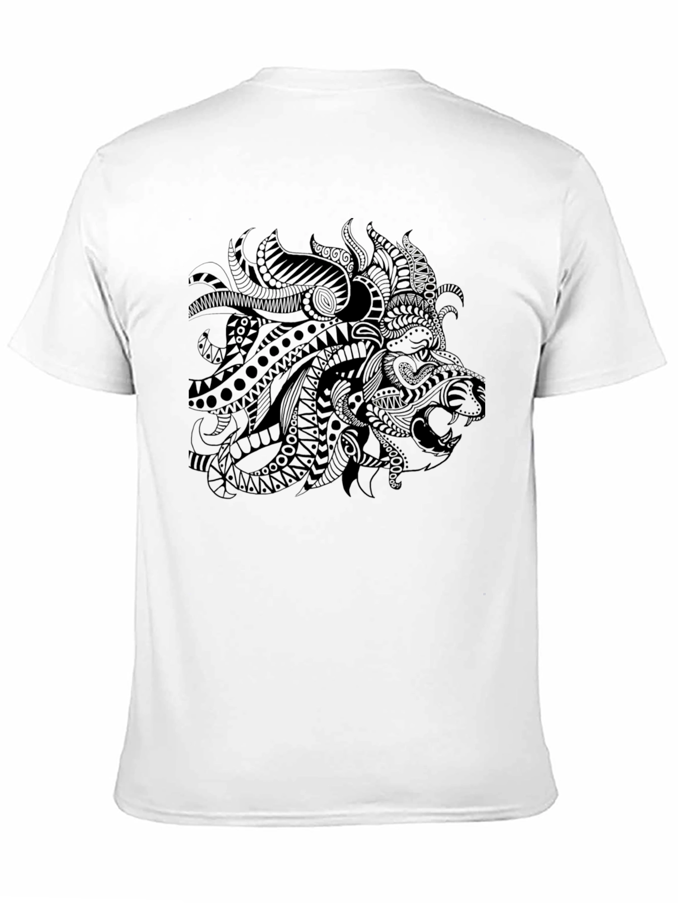 Black Lion Graphic Print Black T-Shirt view 11