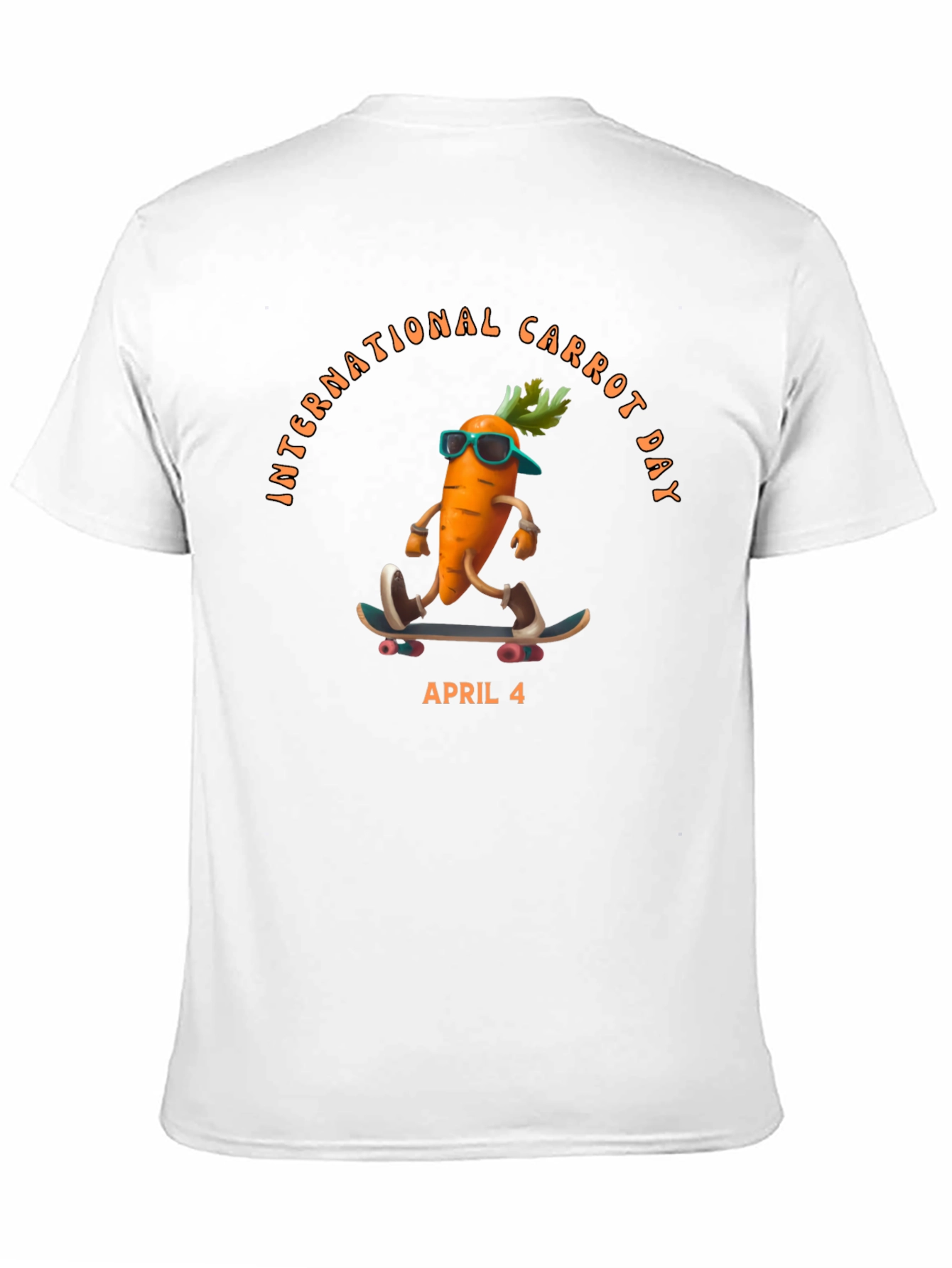 Black International Carrot Day Skateboard T-Shirt view 11