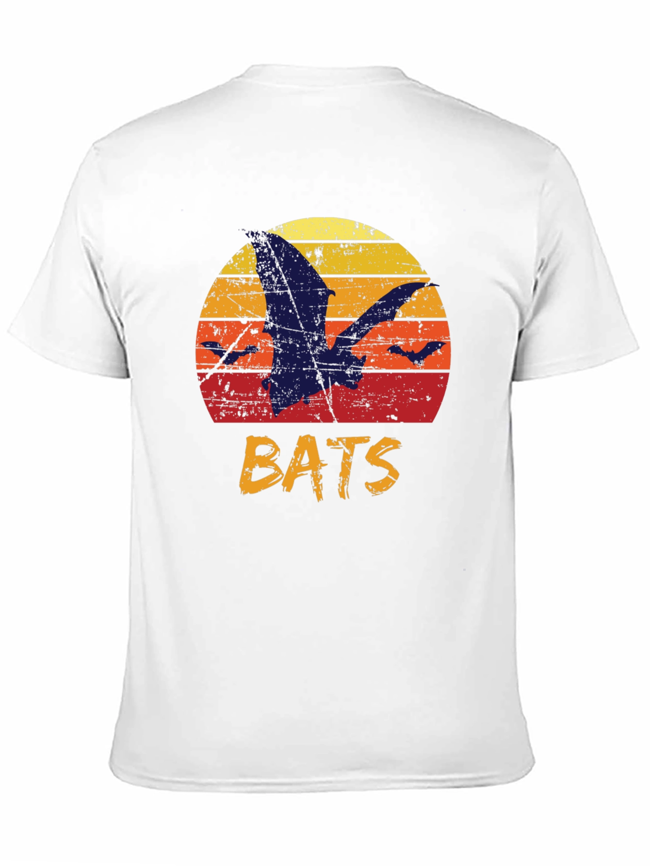 Black Retro Bats Graphic Tee - Vintage Sunset T-Shirt view 11