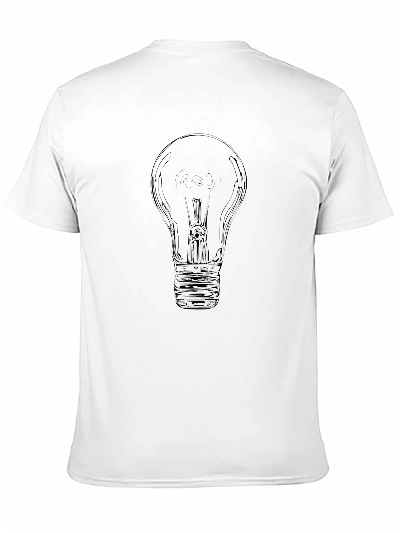 Black Light Bulb Graphic Tee - Black Cotton Casual Top view 11