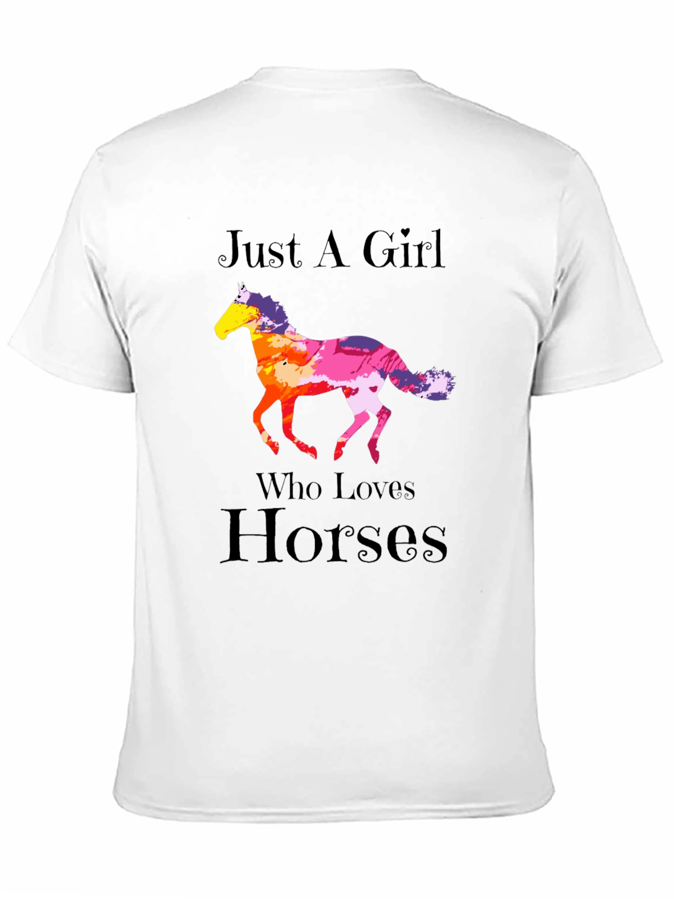 Black Just A Girl Who Loves Horses T-Shirt view 11