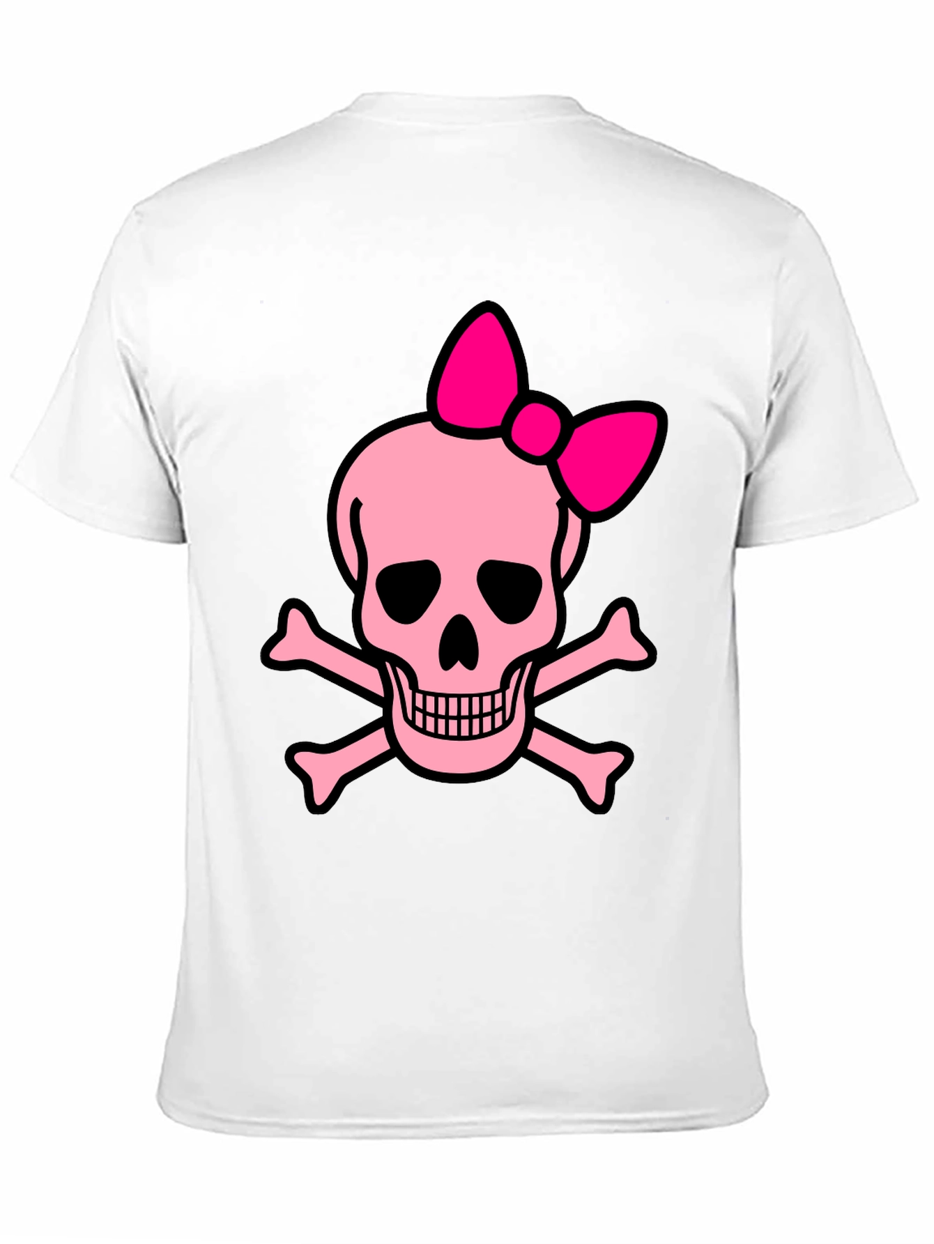 Black Pink Skull & Crossbones Bow T-Shirt view 11