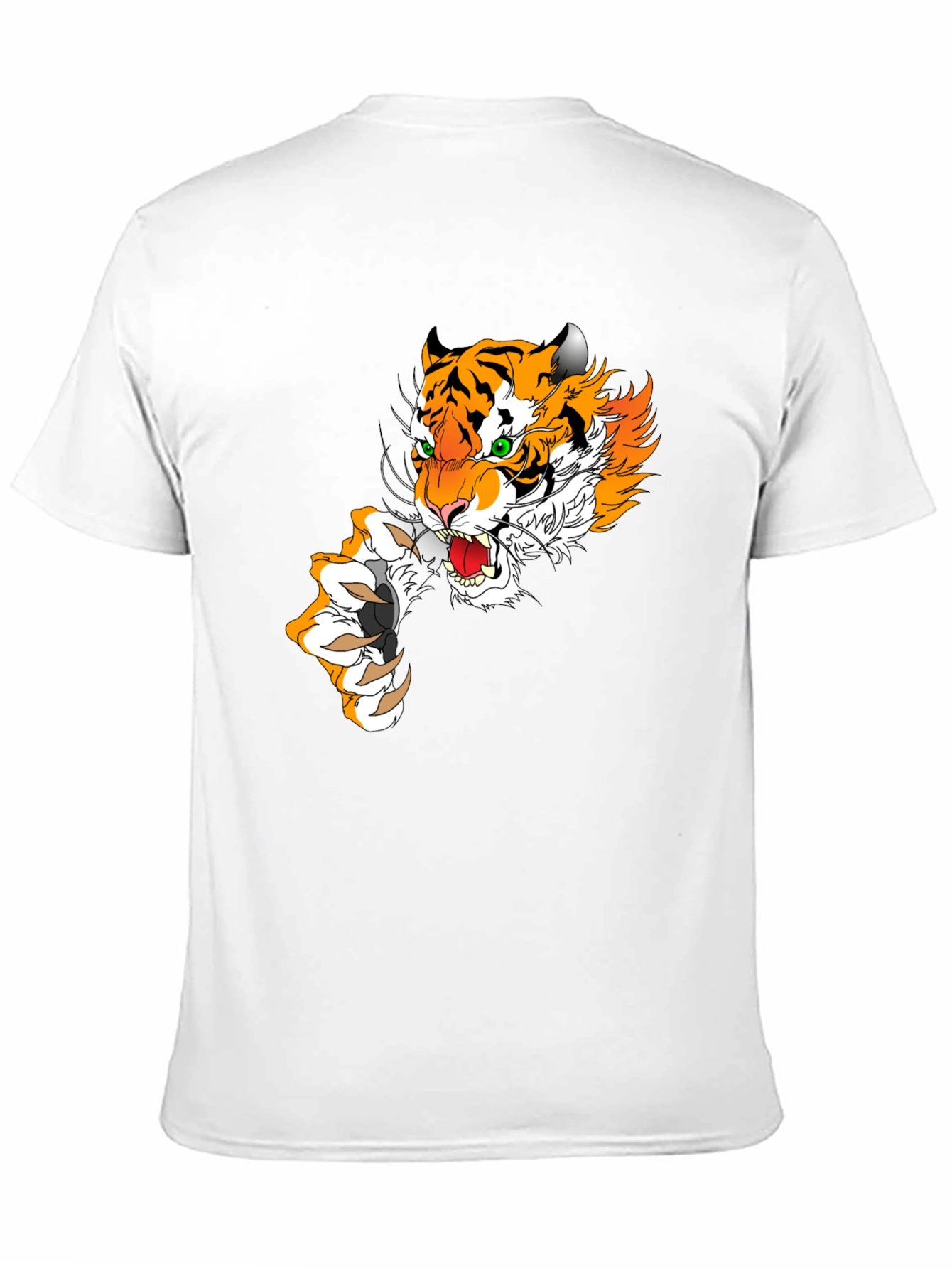 Black Tiger Graphic Print Men's T-Shirt - Black view 11