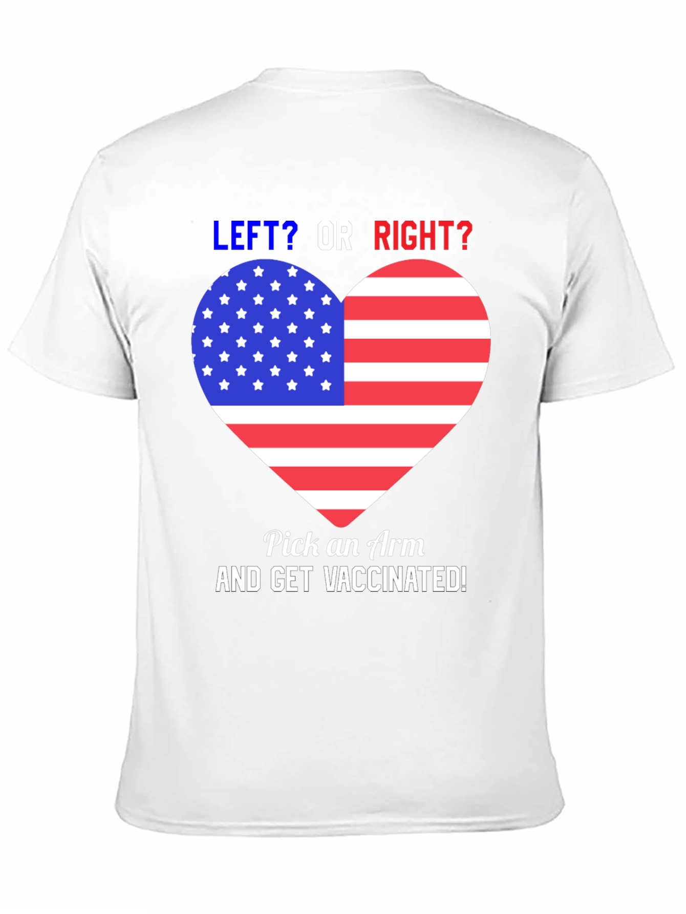 Black Patriotic Vaccination T-Shirt - Left or Right, Get Vaccinated! view 11