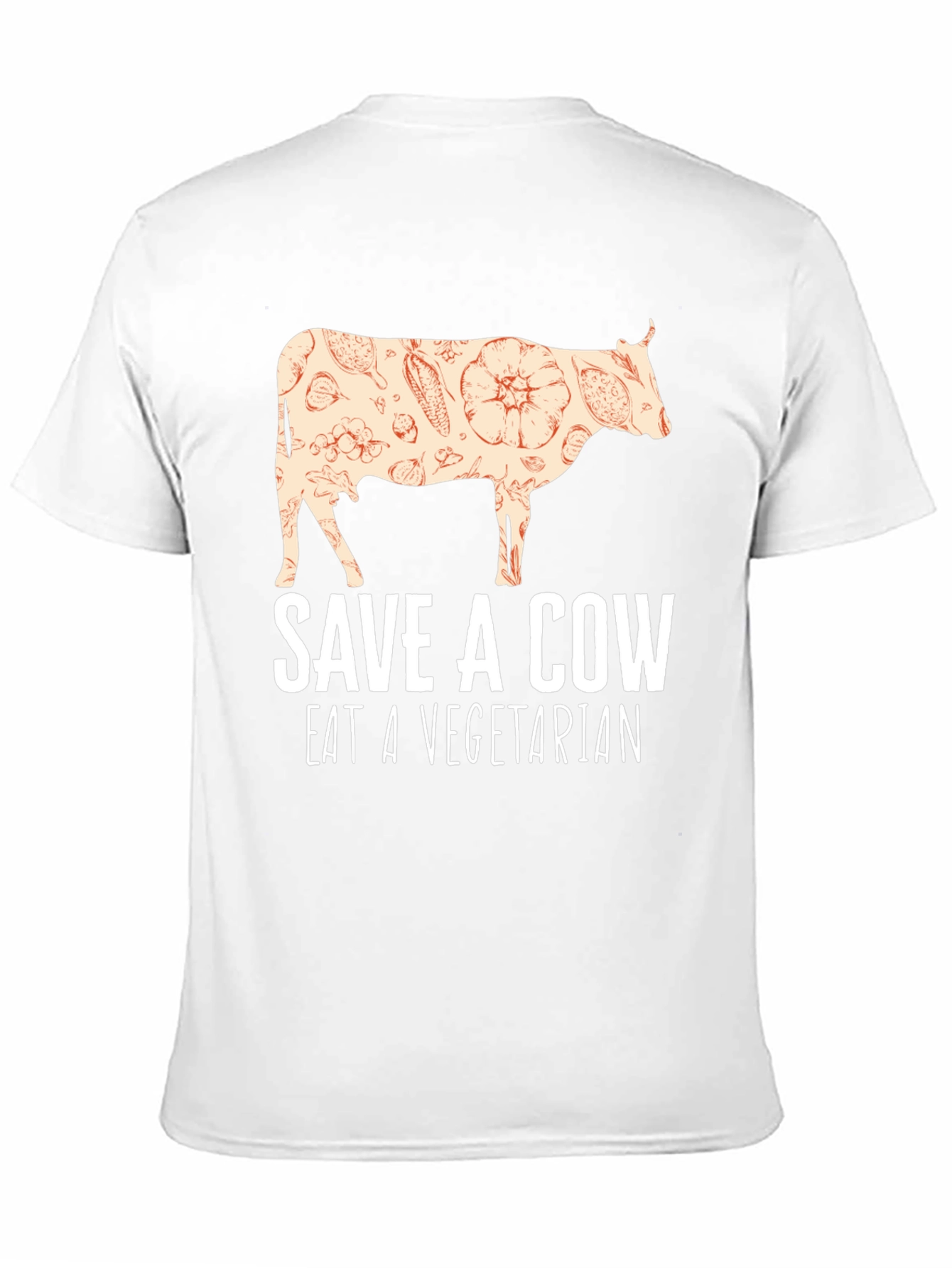 Black Save a Cow Eat a Vegetarian T-Shirt view 11