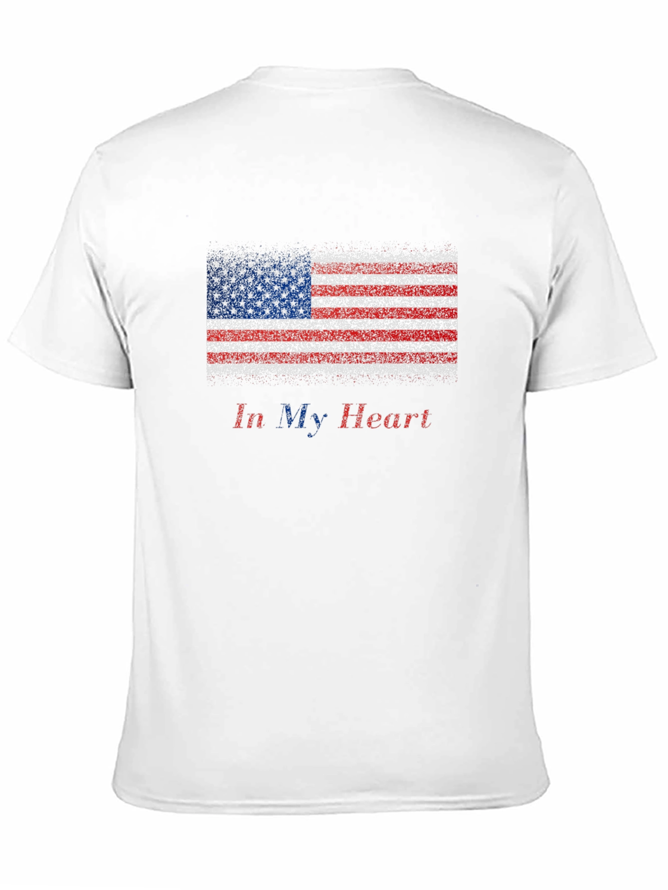 Black American Flag "In My Heart" Men's T-Shirt view 11