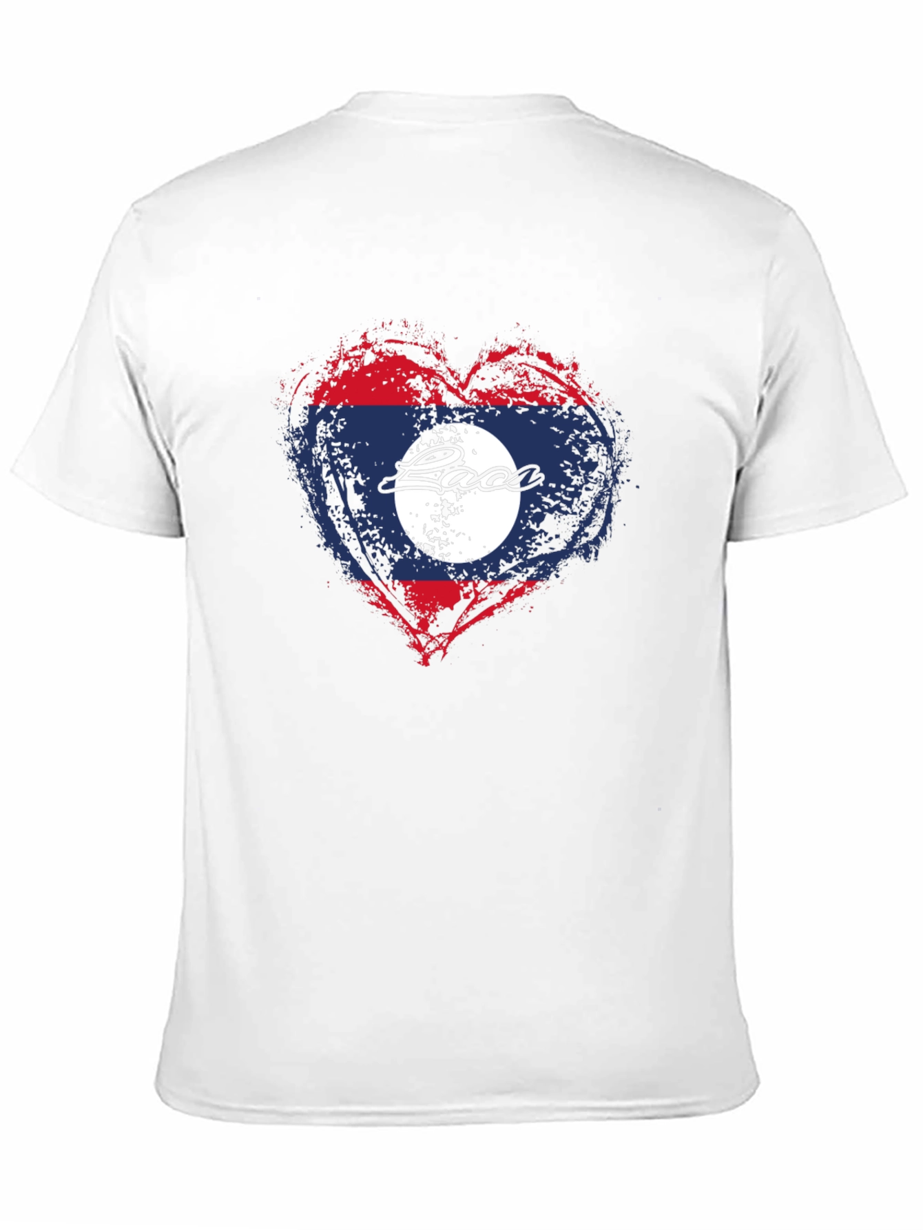 Black Laos Flag Heart T-Shirt - Graphic Print view 11