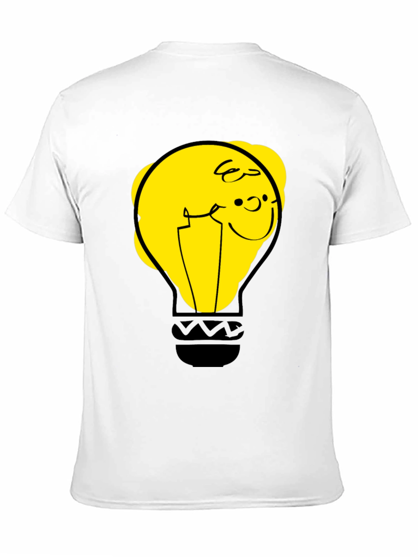 Black Funny Cartoon Light Bulb Graphic Tee view 11