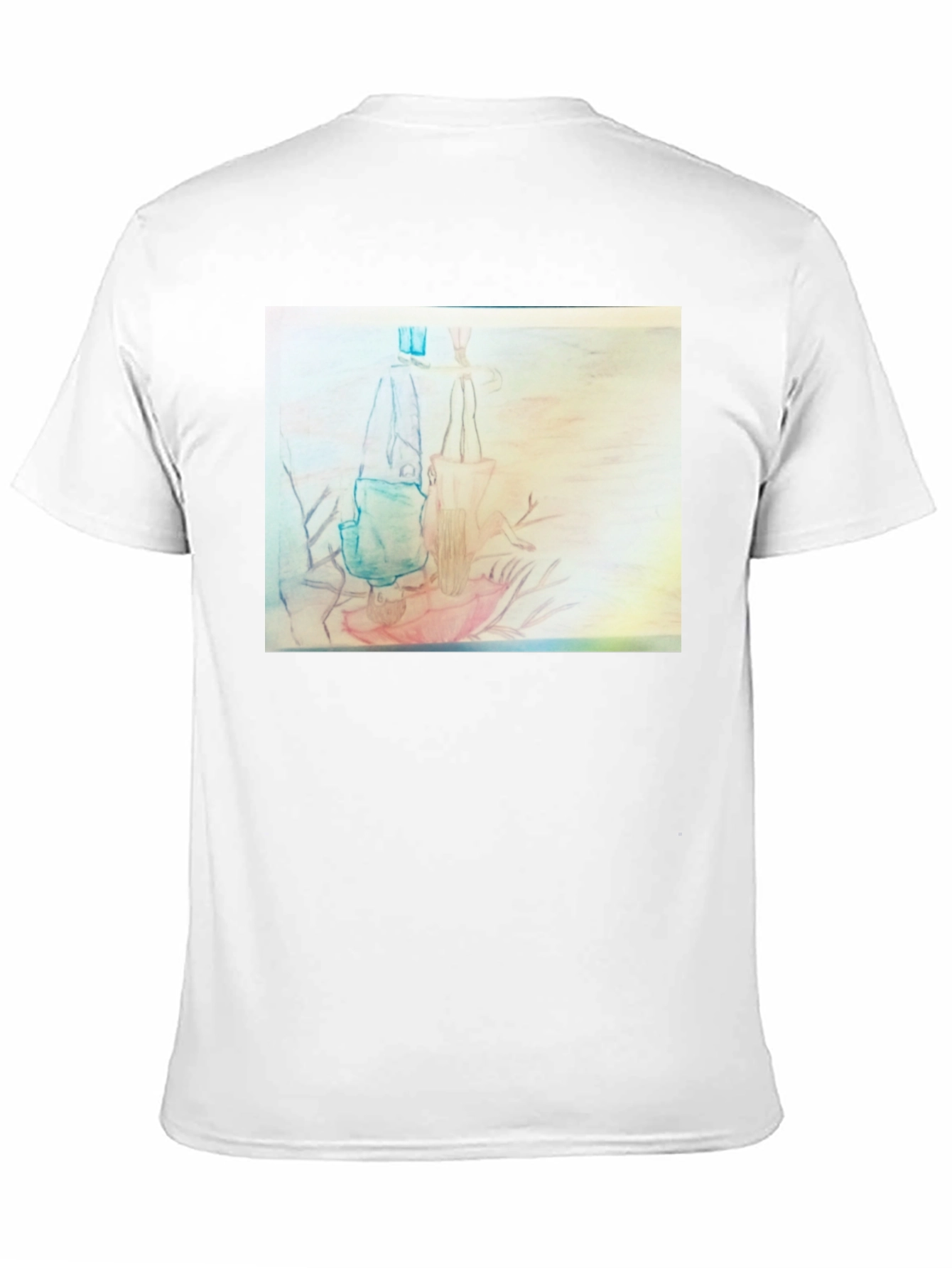 Black Unique Graphic Tee - Pencil Art Design view 11