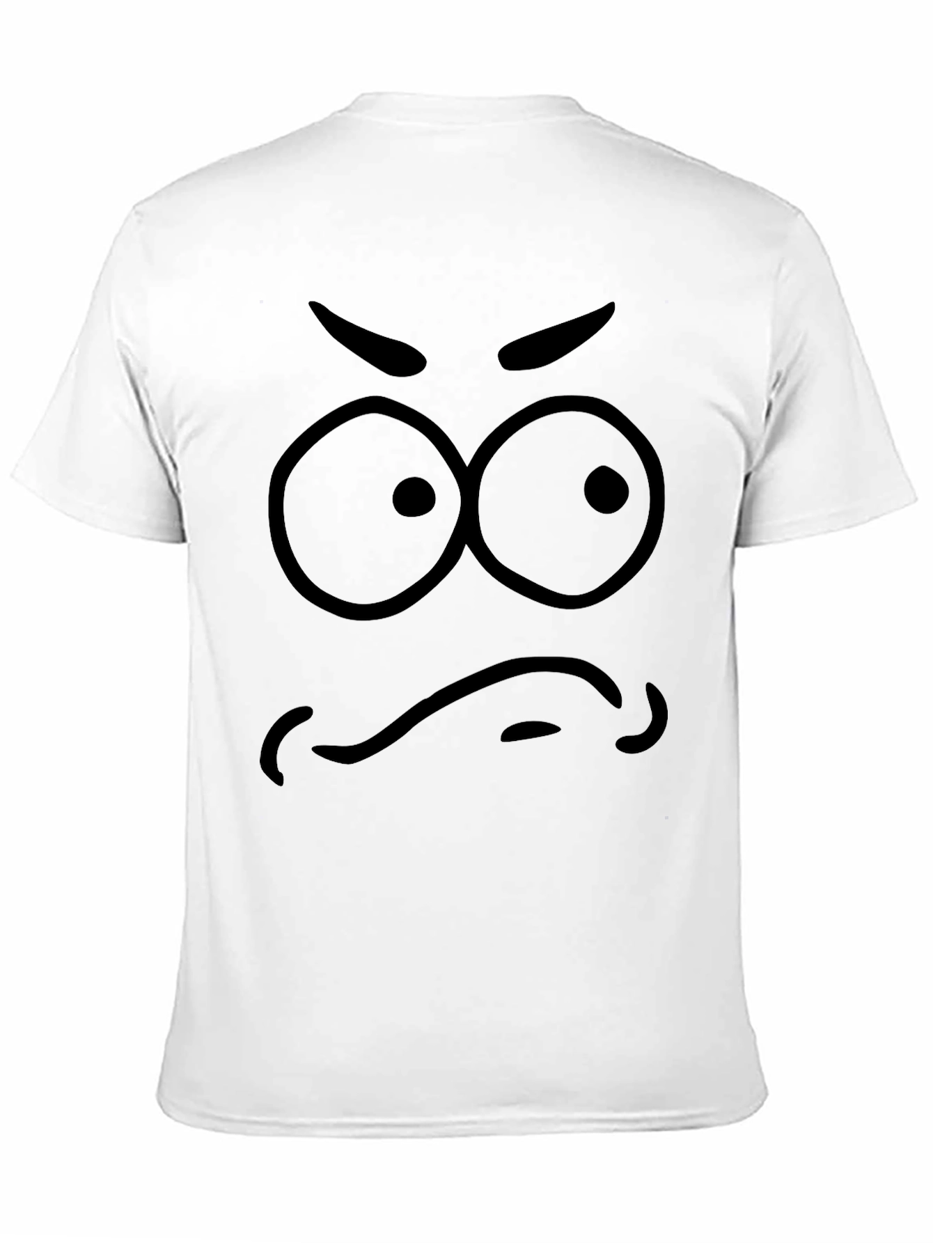 Black Funny Angry Face Graphic Print Tee view 11