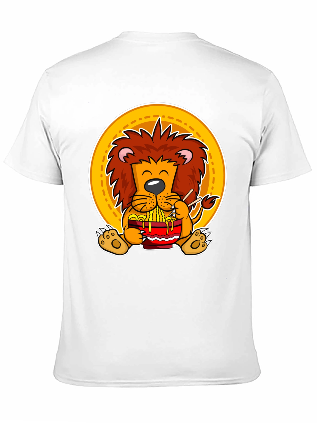 Black Lion Ramen T-Shirt: Cute Animal Graphic Tee for Noodle Lovers view 11