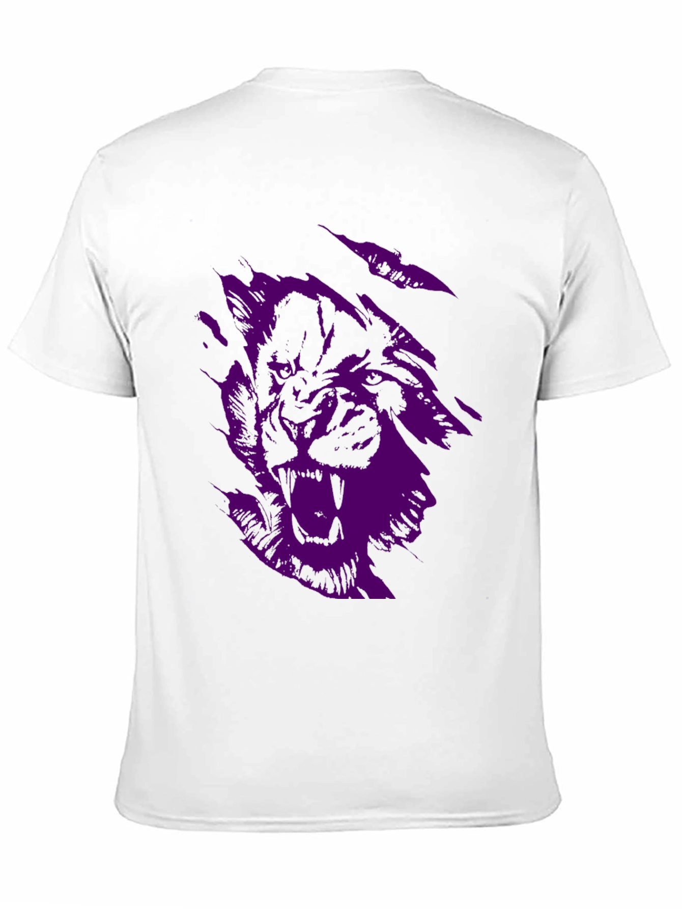 Black Men's Black Graphic Tee - Purple Wolf Design view 11