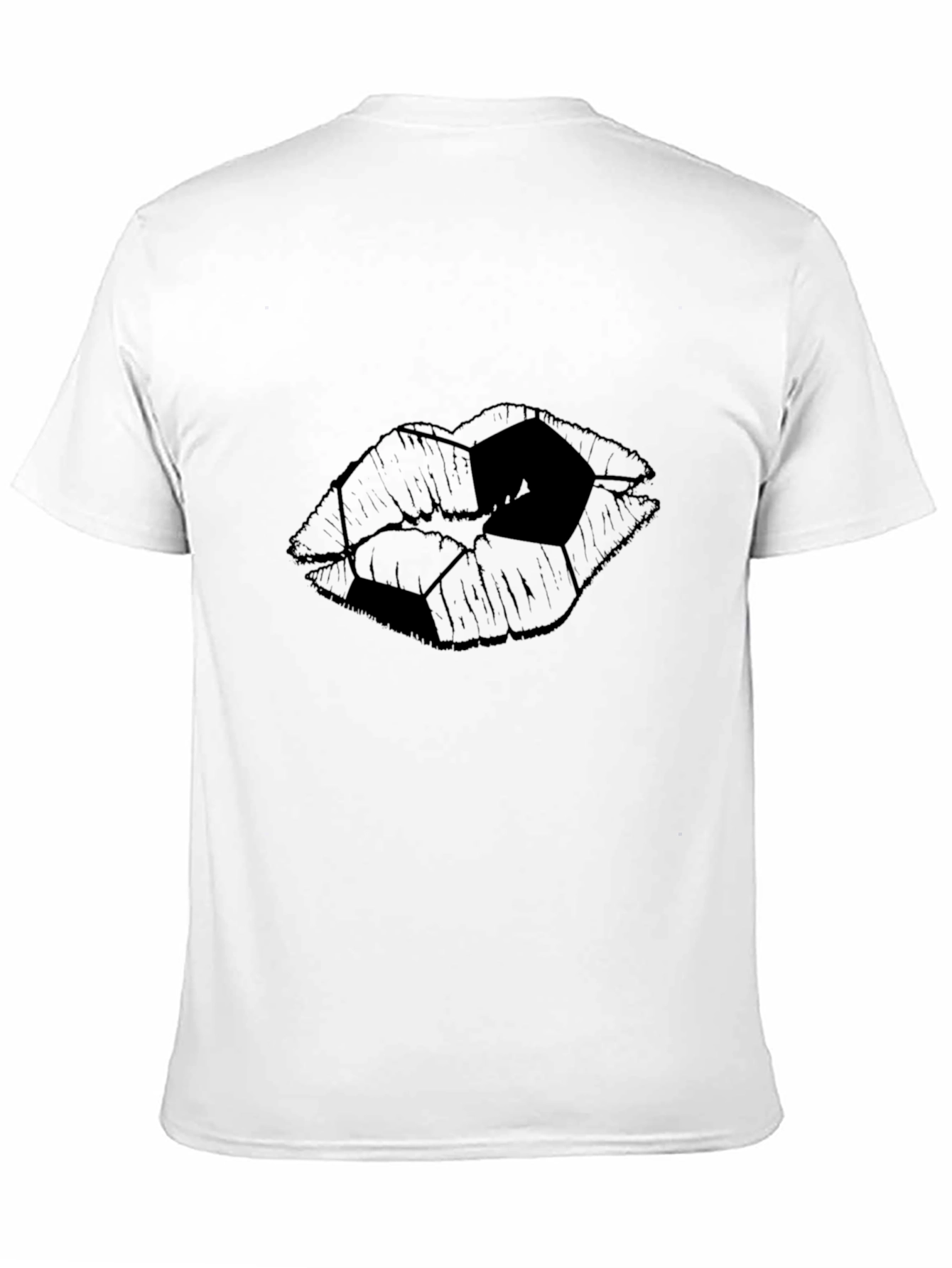 Black Abstract Lips Graphic Tee - Modern Black T-Shirt view 11