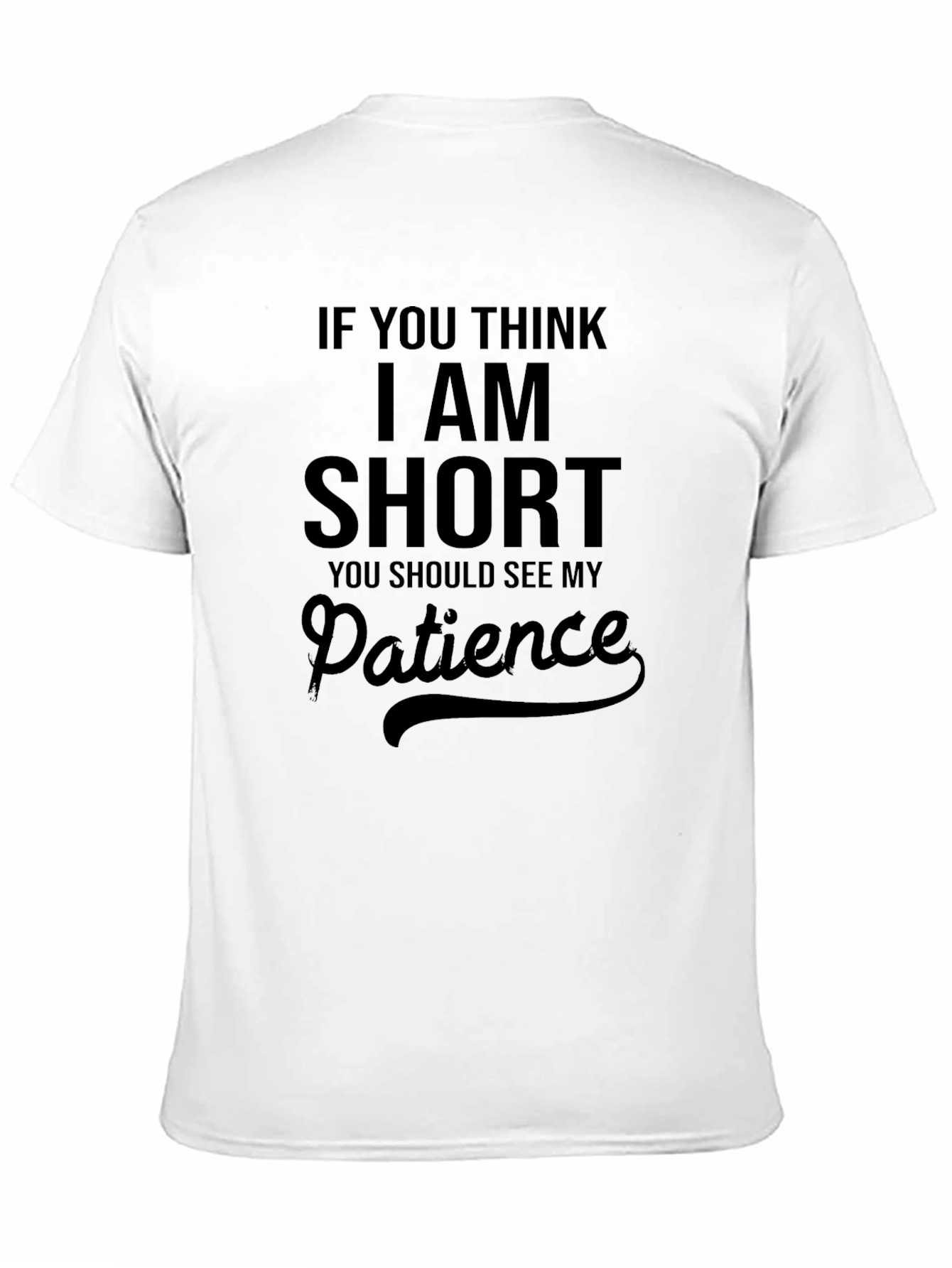 Black Funny Short Patience T-Shirt - Men's Graphic Tee view 11