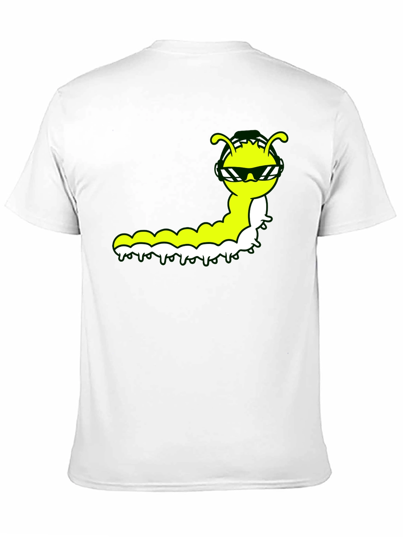 Black Cool Caterpillar Graphic Tee - Black Cotton Shirt view 11