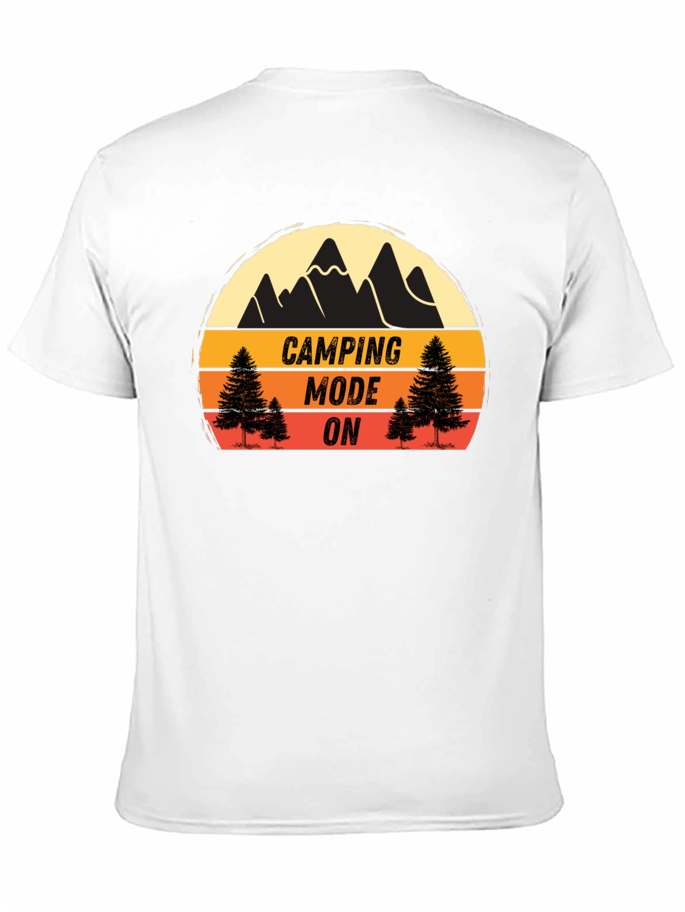 Black Camping Mode On Black T-Shirt view 11
