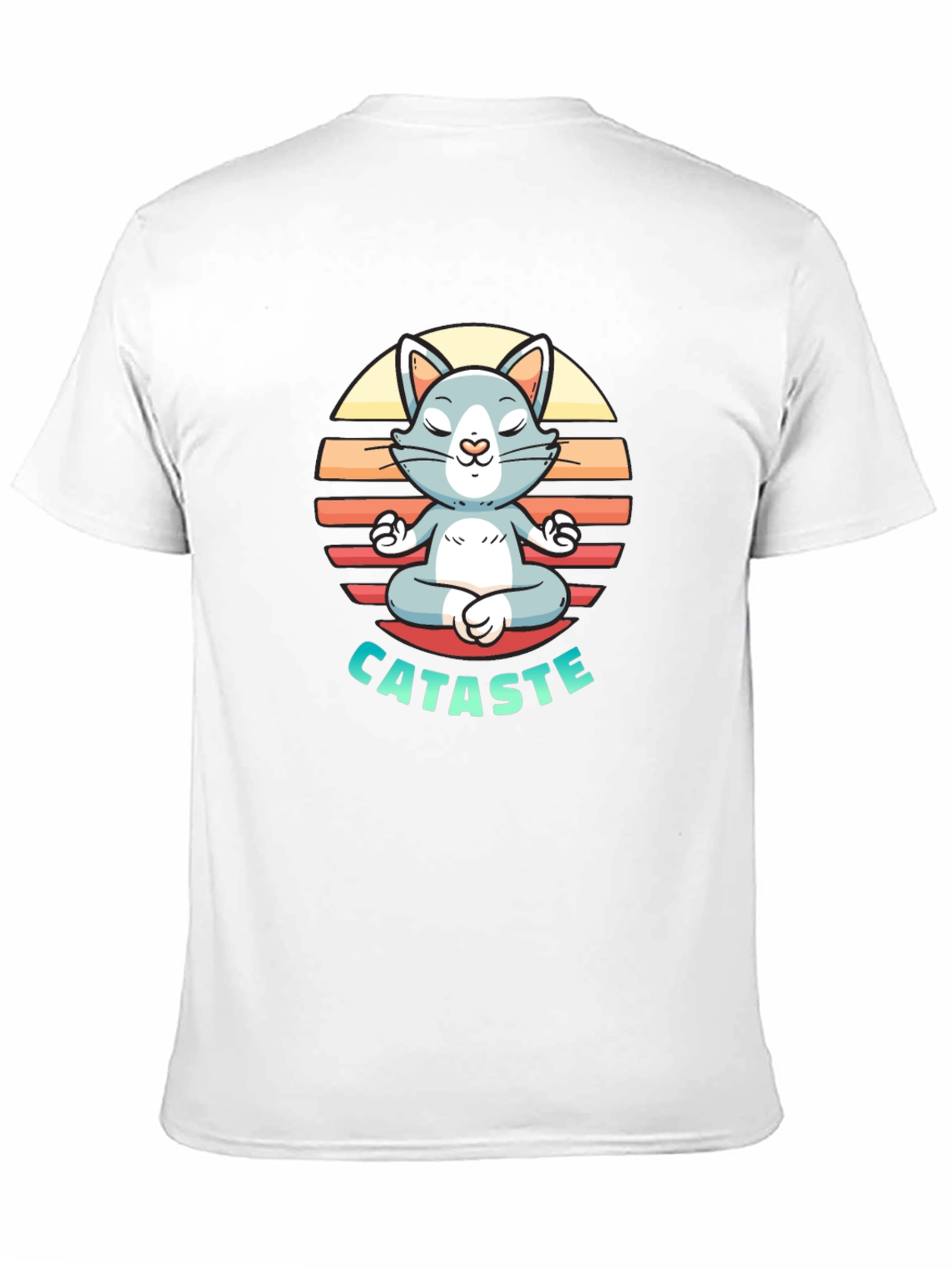 Black Cataste Yoga Cat T-Shirt - Meditating Funny Tee view 11