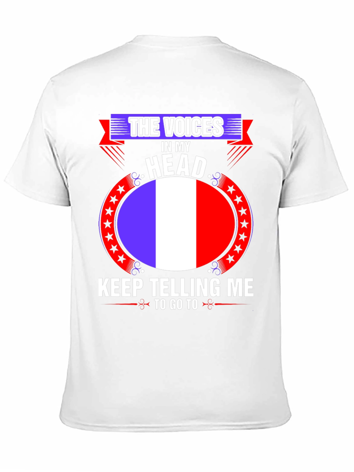 Black France Flag Voices in My Head T-Shirt view 11