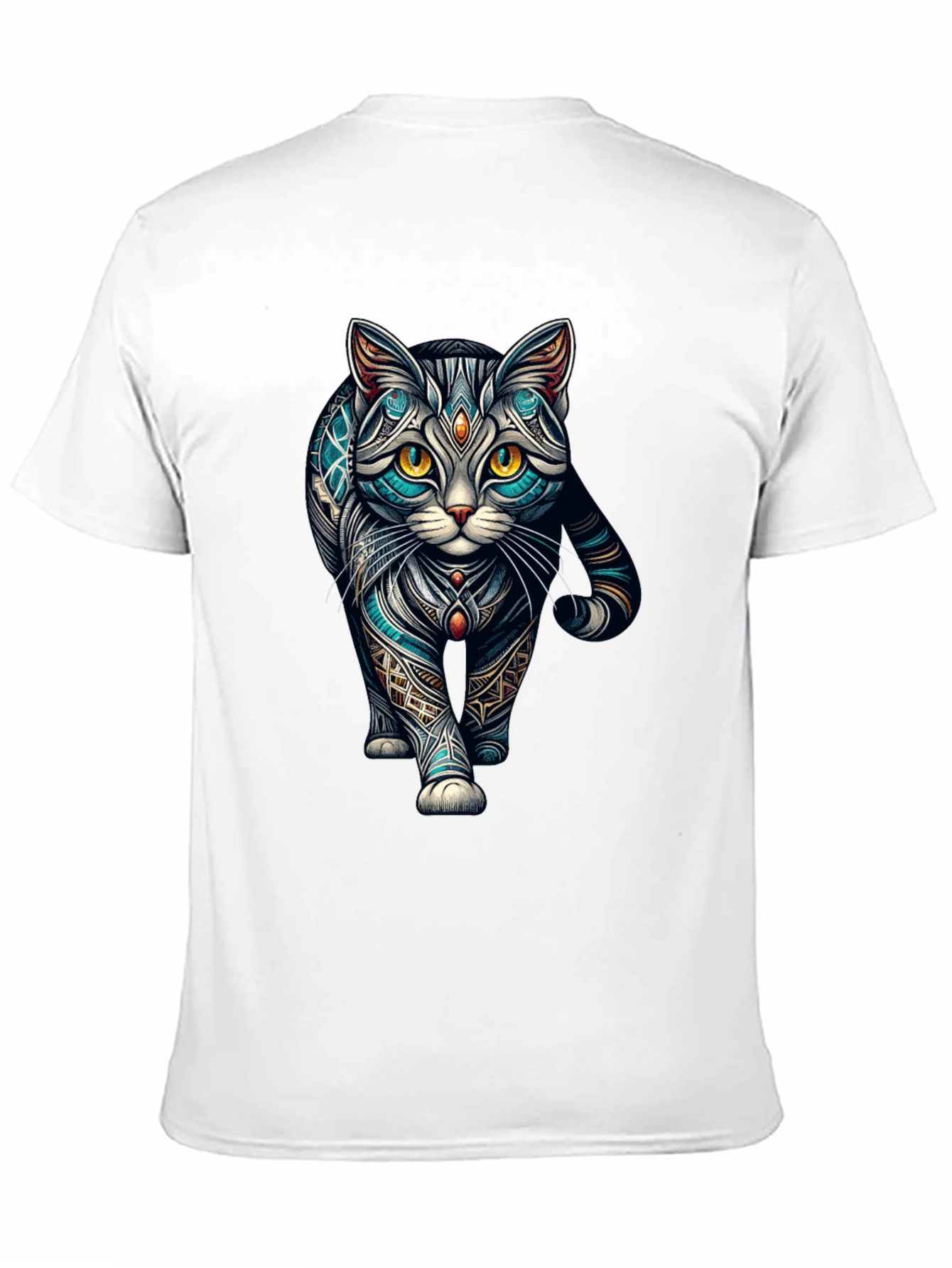 Black Mystic Cat T-Shirt - Unique Graphic Tee view 11
