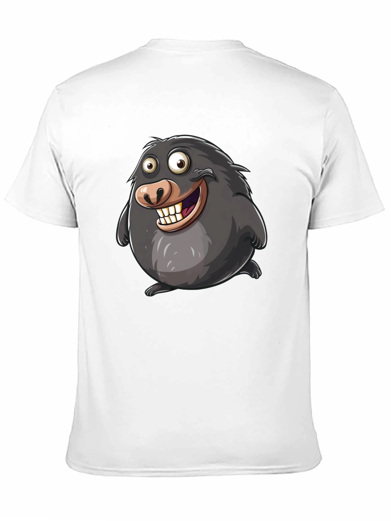 Black Funny Mole Cartoon Black T-Shirt view 11