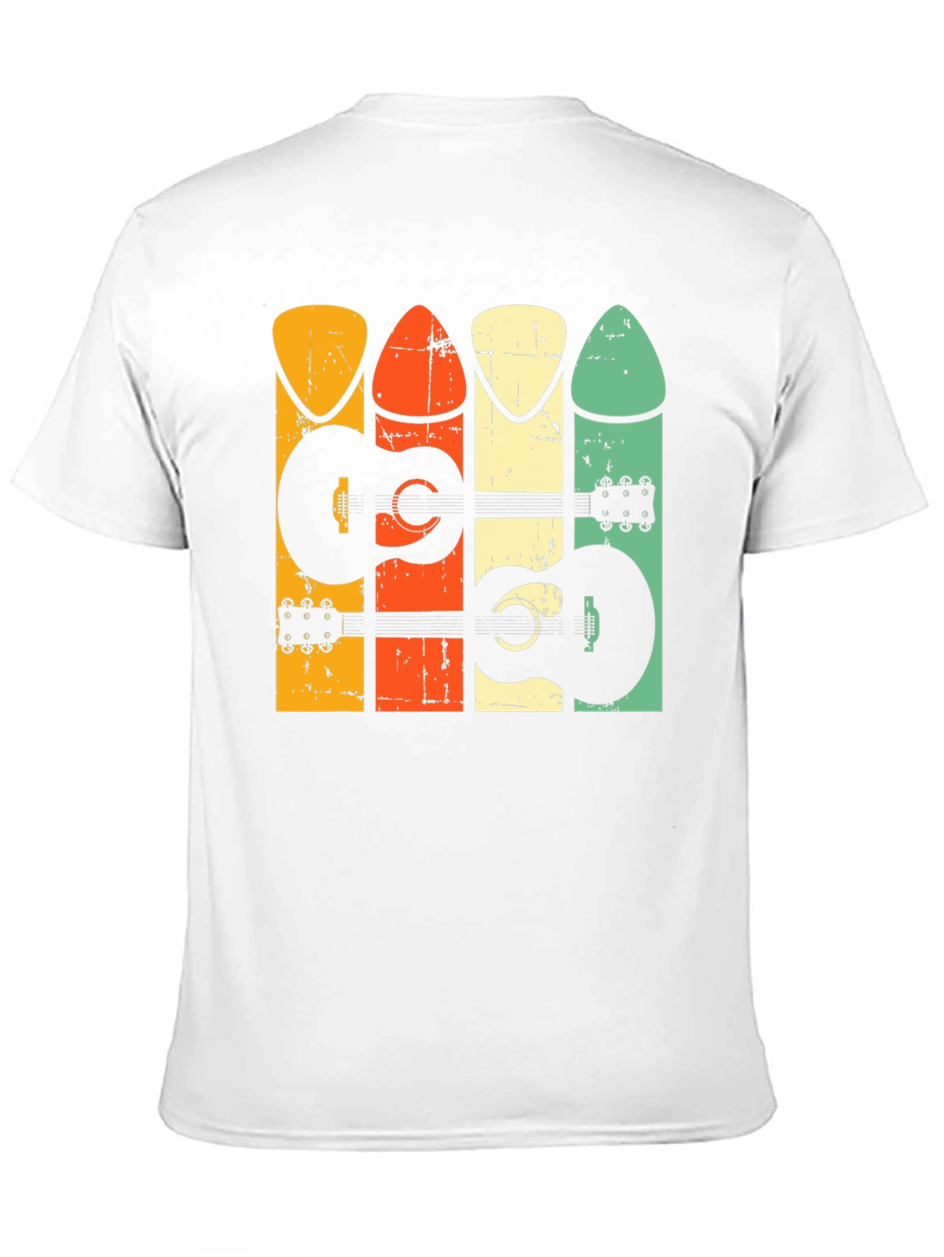 Black Retro Guitar Pick T-Shirt view 11