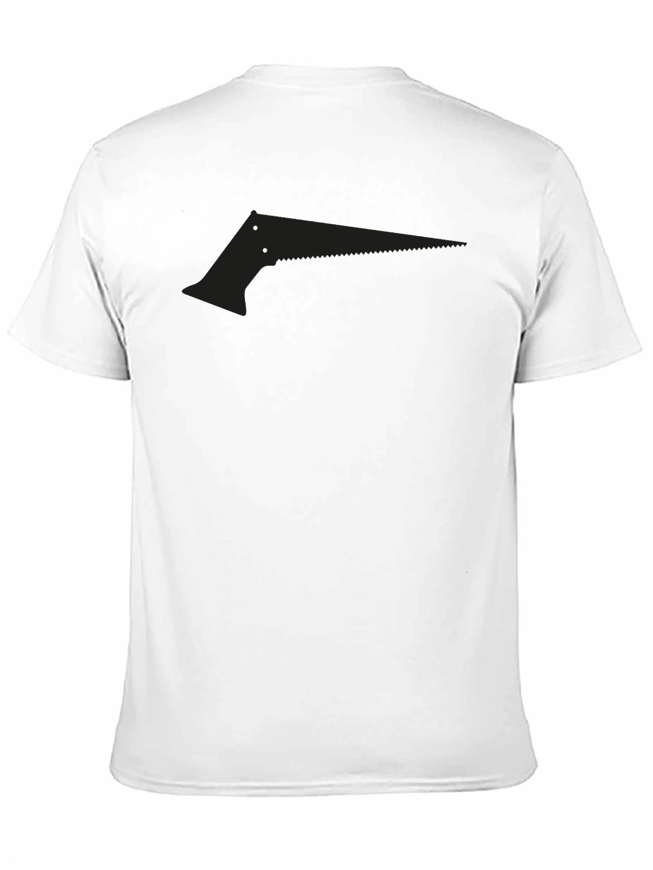 Black Men's Black Saw Graphic Tee - Edgy Design view 11