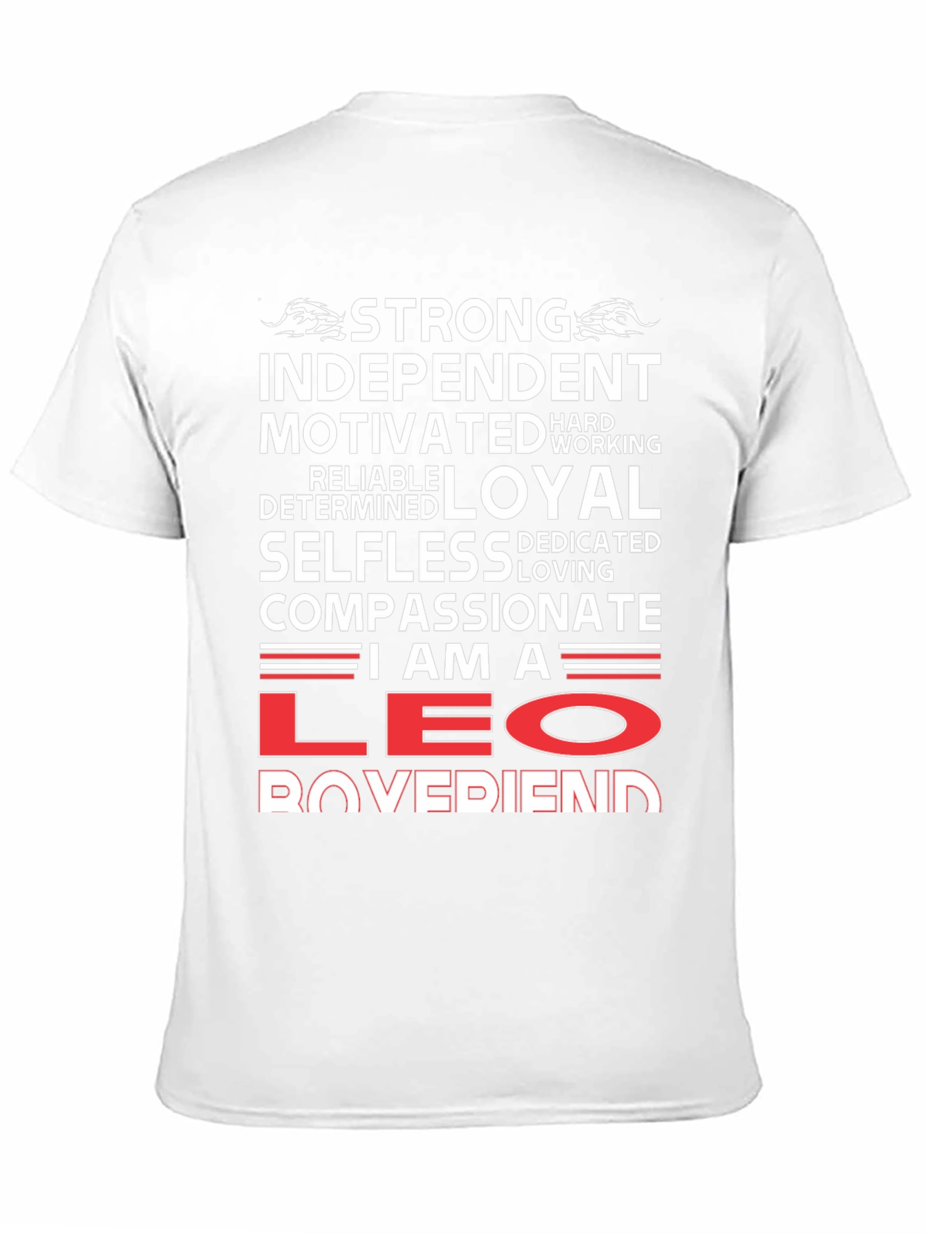 Black Strong Leo Boyfriend T-Shirt view 11