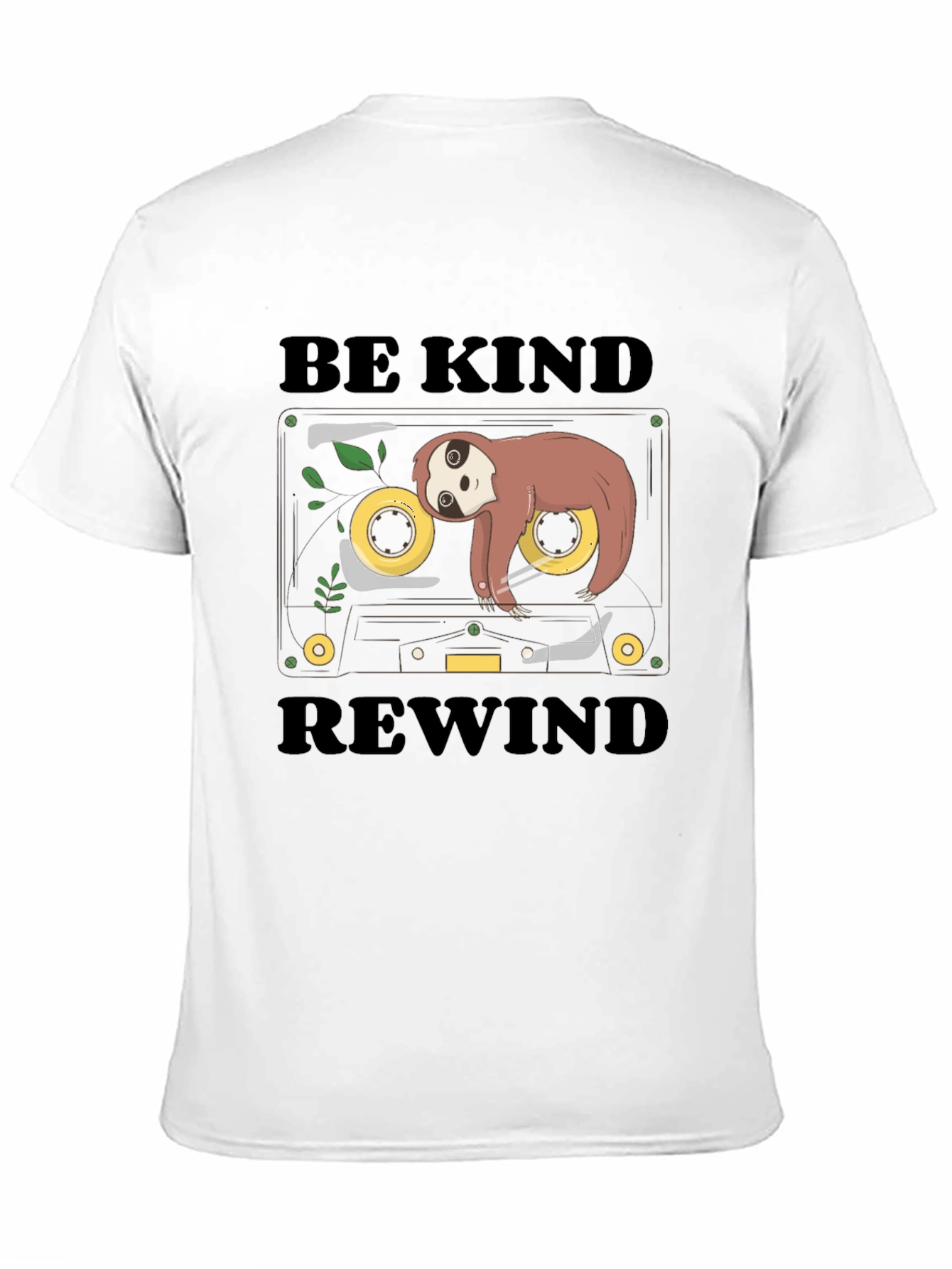 Black Be Kind Rewind Sloth Cassette Tape Graphic Tee view 11