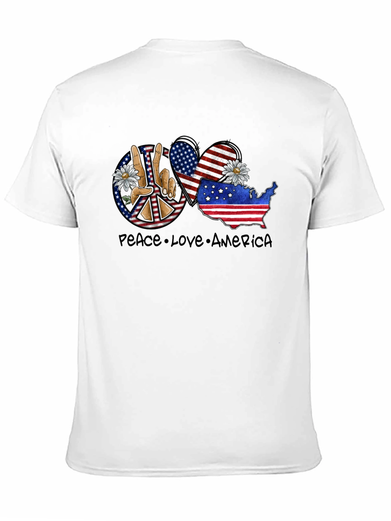 Black Peace Love America Graphic T-Shirt view 11