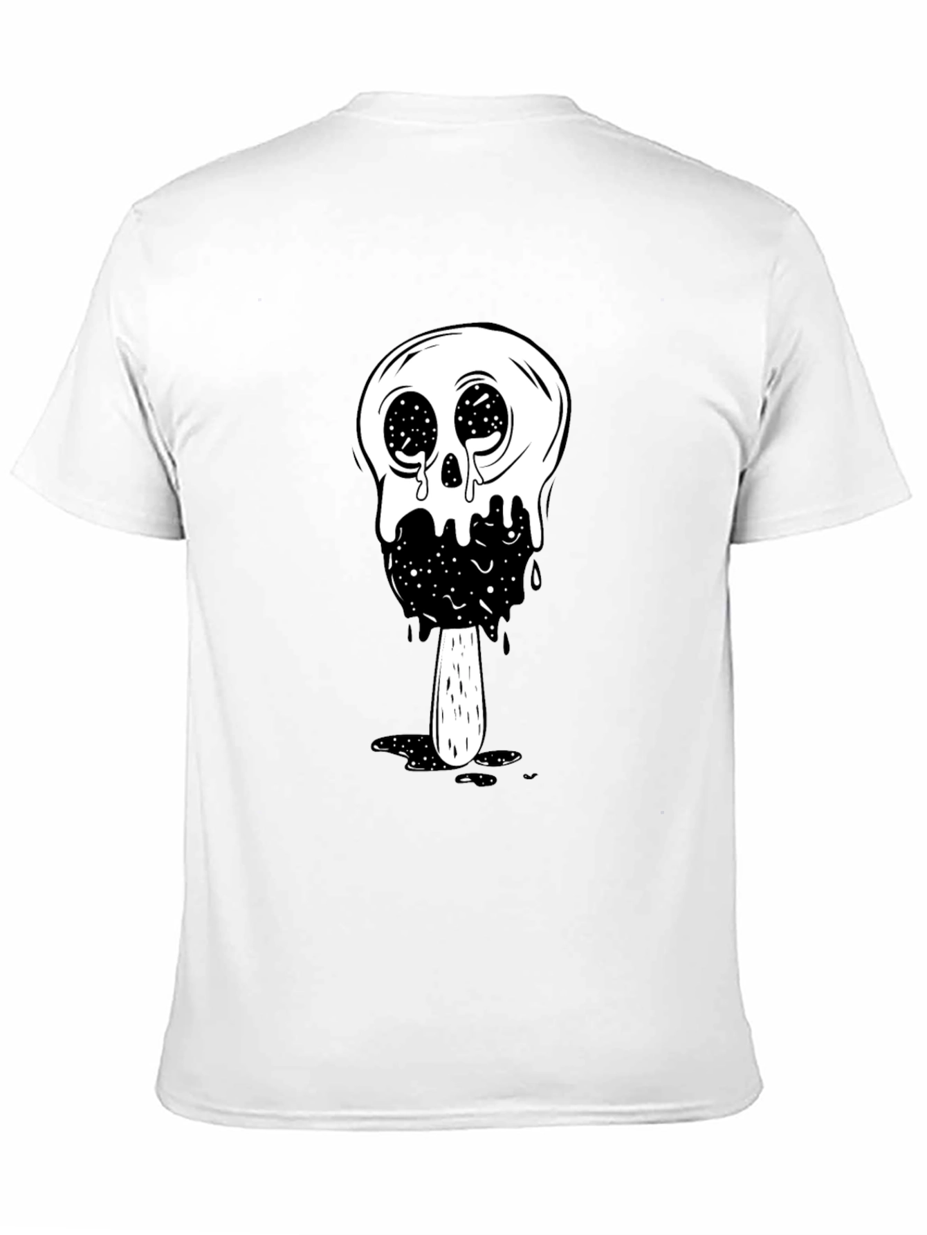 Black Cool Skull Ice Cream Graphic Tee - Black view 11