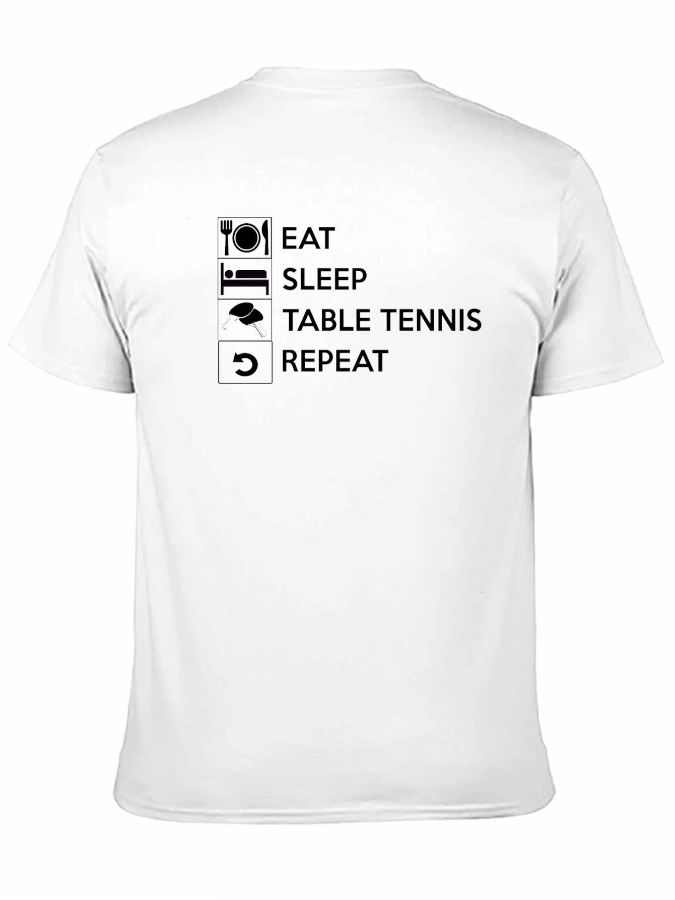 Black Eat Sleep Table Tennis Repeat Black T-Shirt view 11