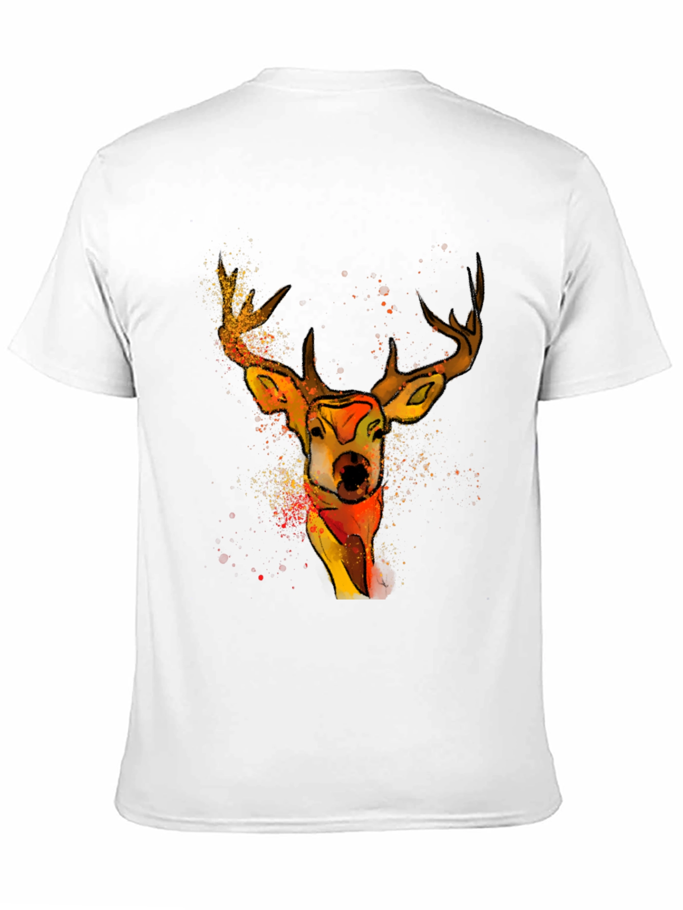 Black Watercolor Deer Graphic T-Shirt - Unique Animal Tee view 11
