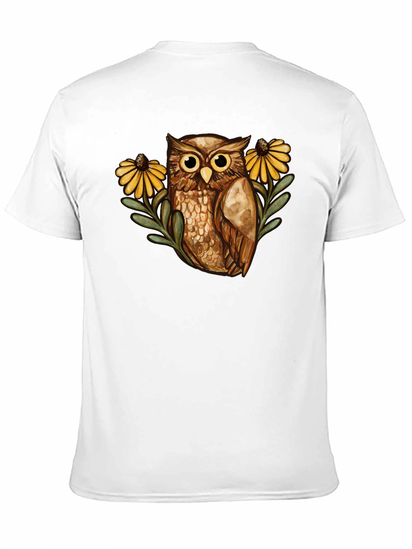 Black Owl and Sunflower Graphic Tee - Black view 11