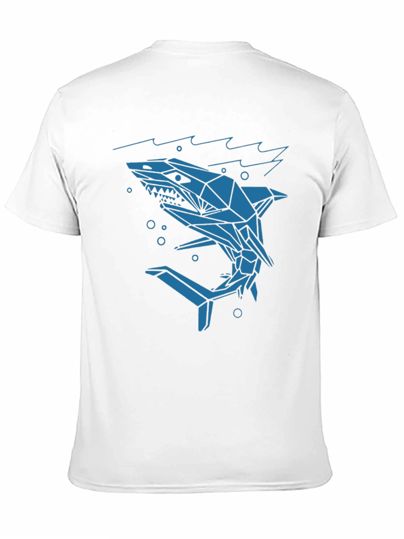 Black Geometric Shark Graphic Tee - Cool Modern Design view 11