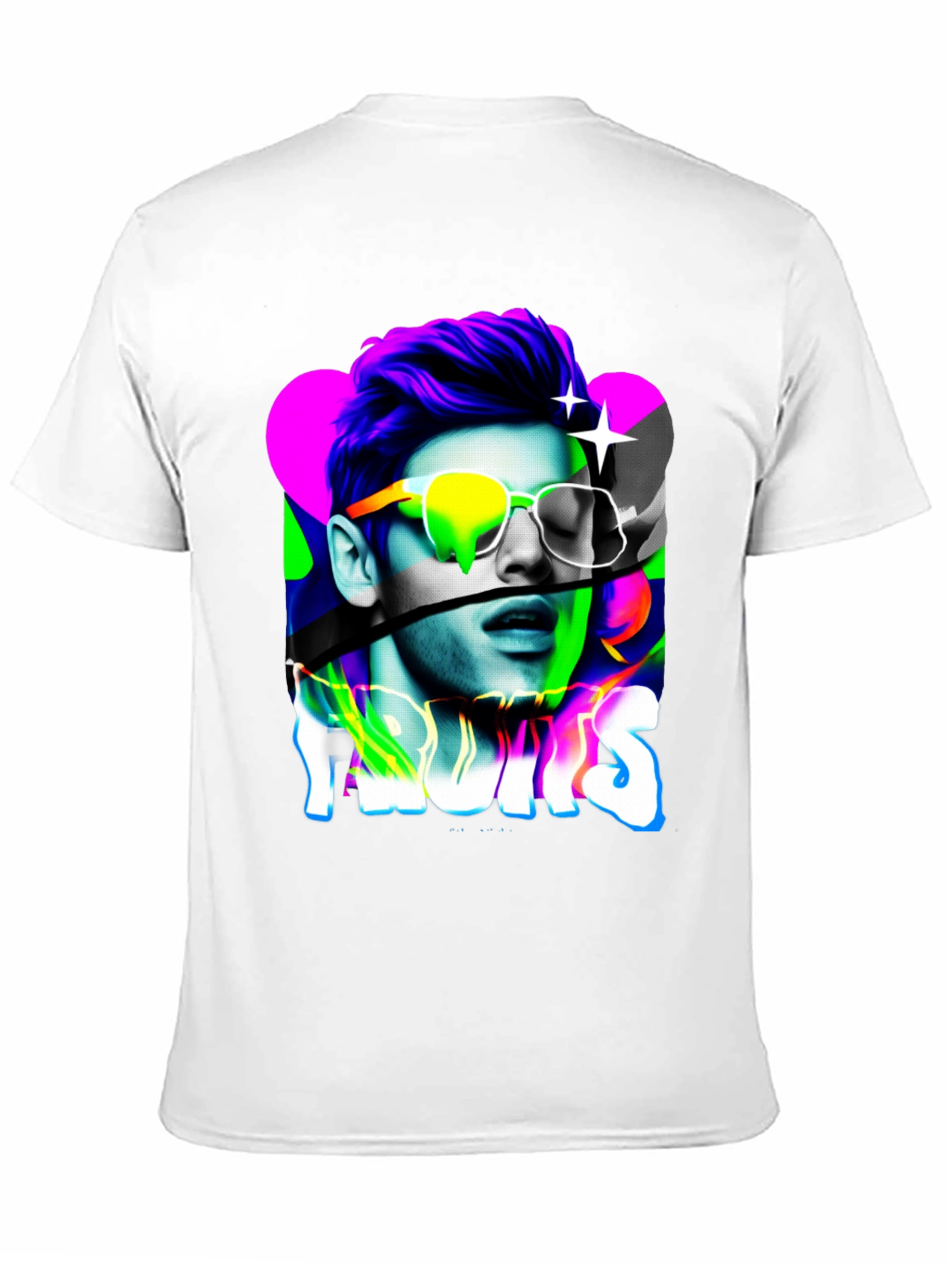 Black Vaporwave "Fruits" Graphic Print T-Shirt view 11