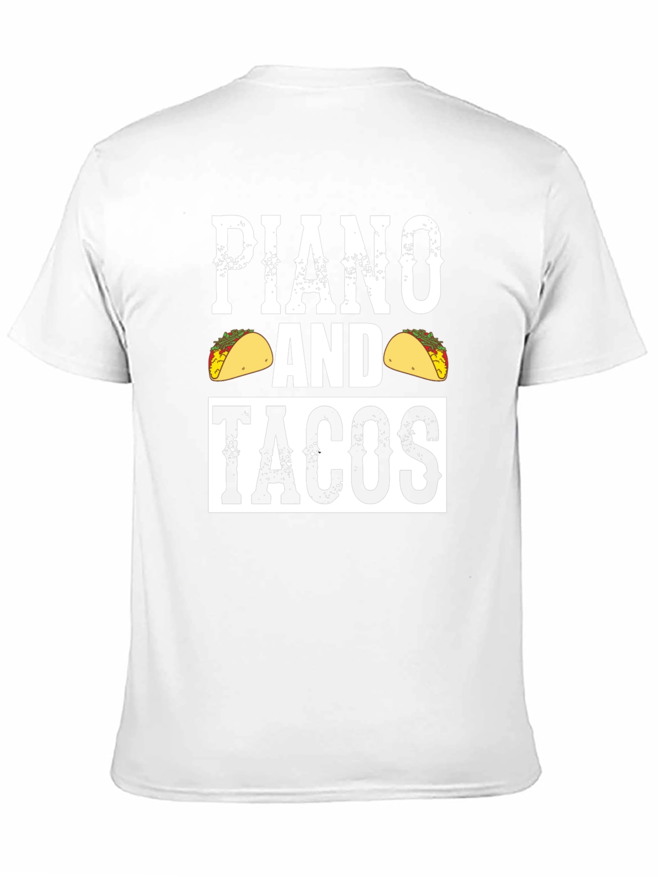 Black Piano and Tacos Graphic Tee - Novelty Men's T-Shirt view 11