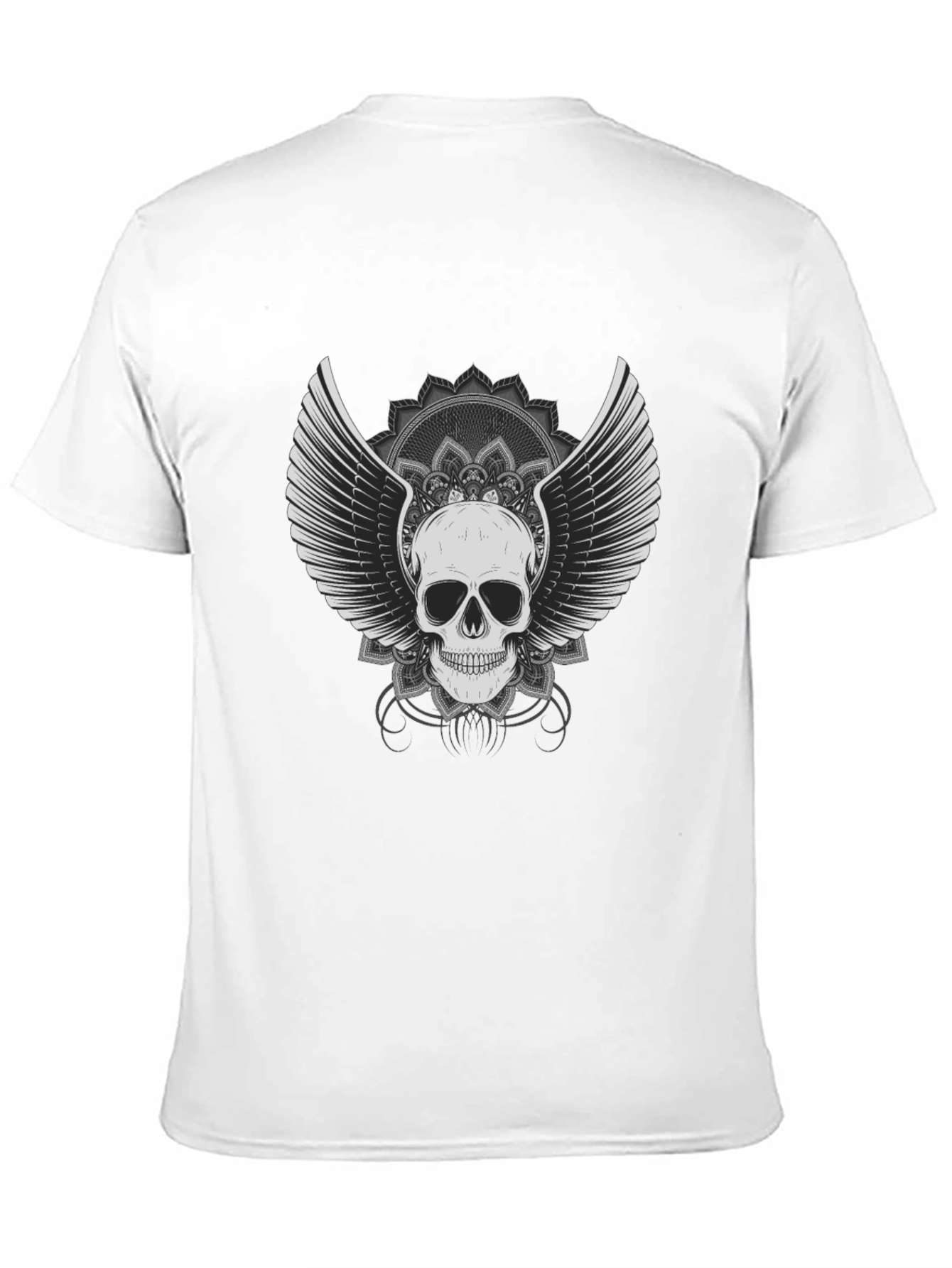 Black Skull Winged T-Shirt - Mens Black Graphic Tee view 11