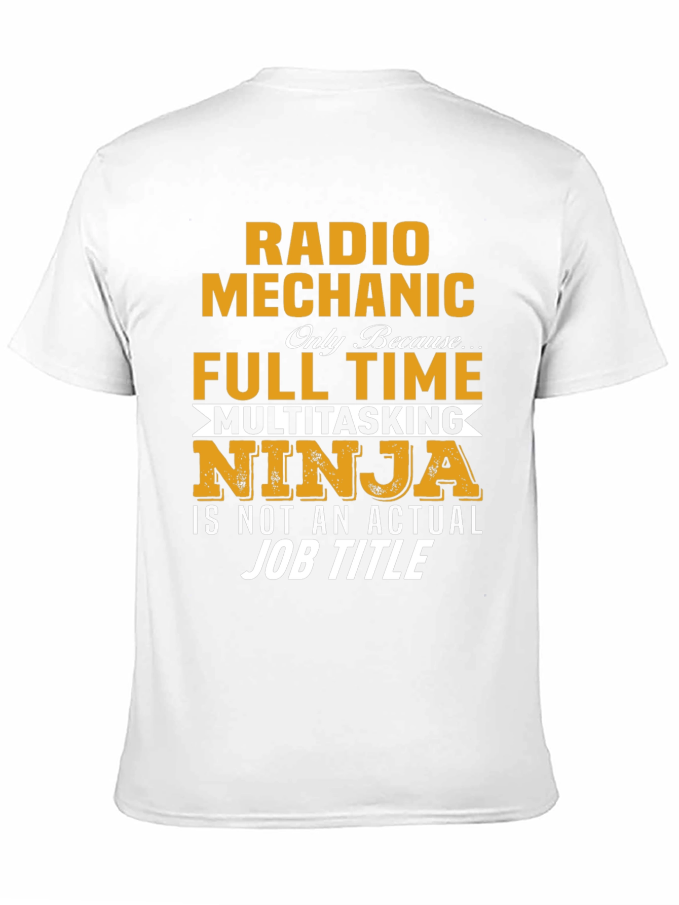 Black Radio Mechanic Multitasking Ninja T-Shirt view 11