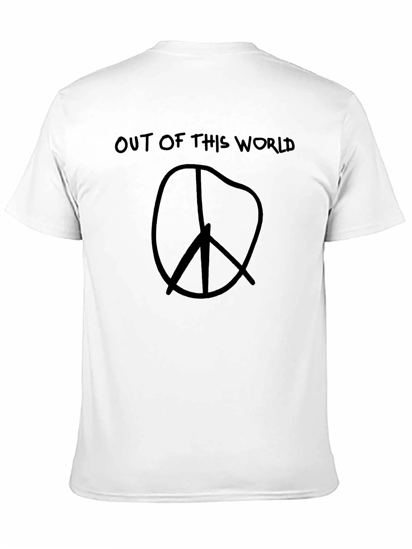 Black Out of This World Peace Sign T-Shirt view 11
