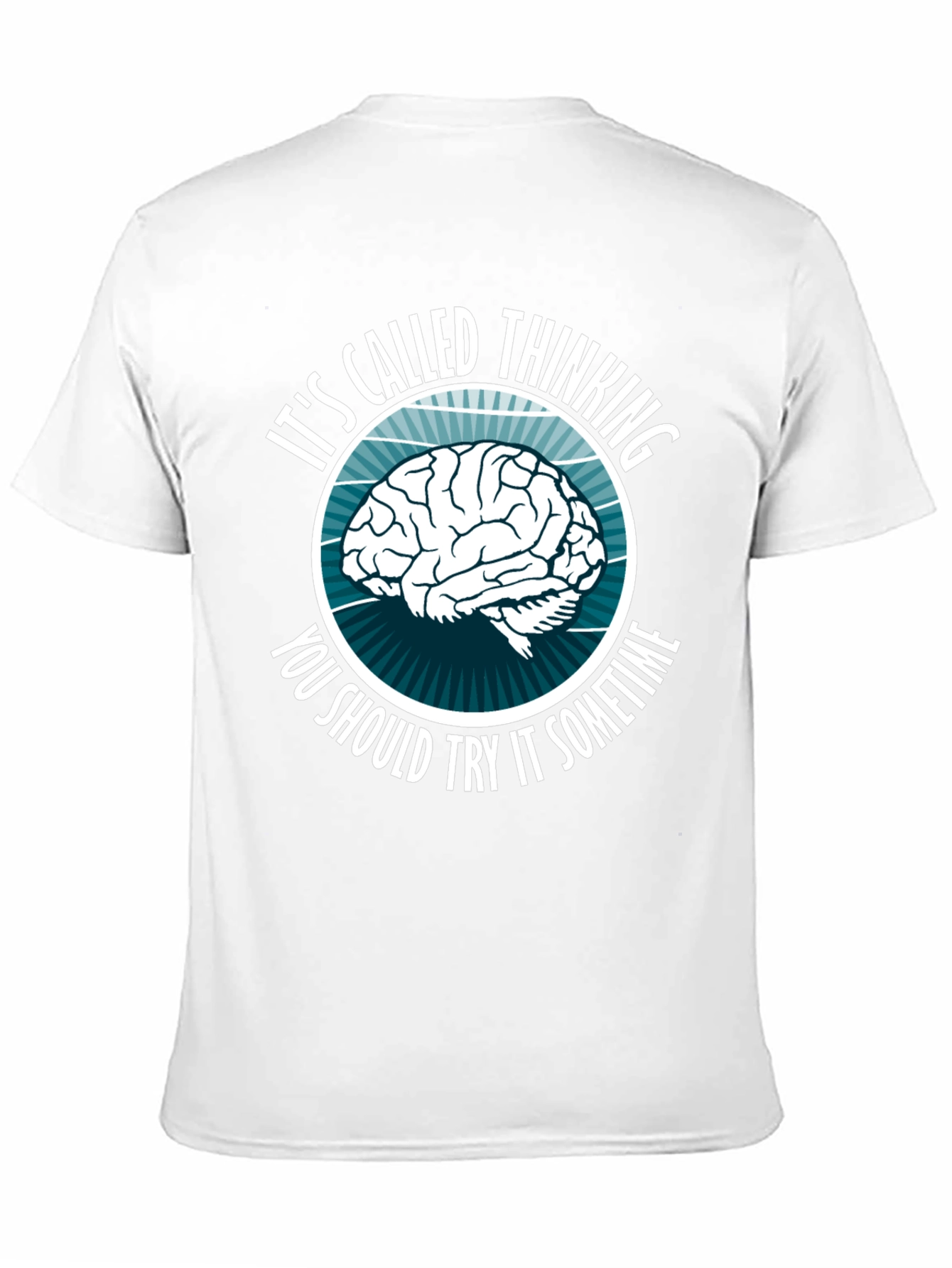 Black Thinking Brain Graphic T-Shirt - Novelty Slogan Tee view 11