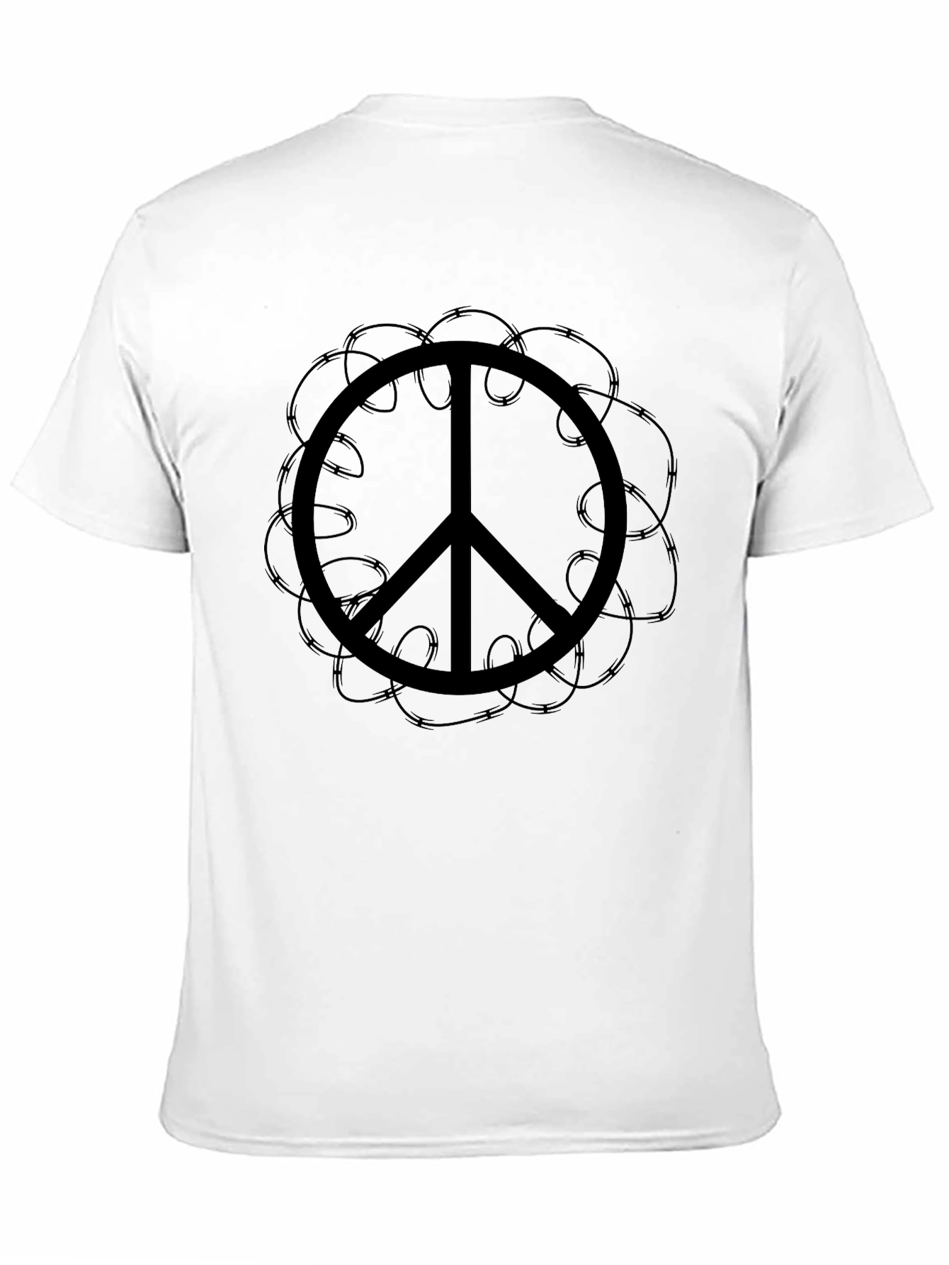 Black Peace Symbol Graphic Tee - Black Casual Shirt view 11