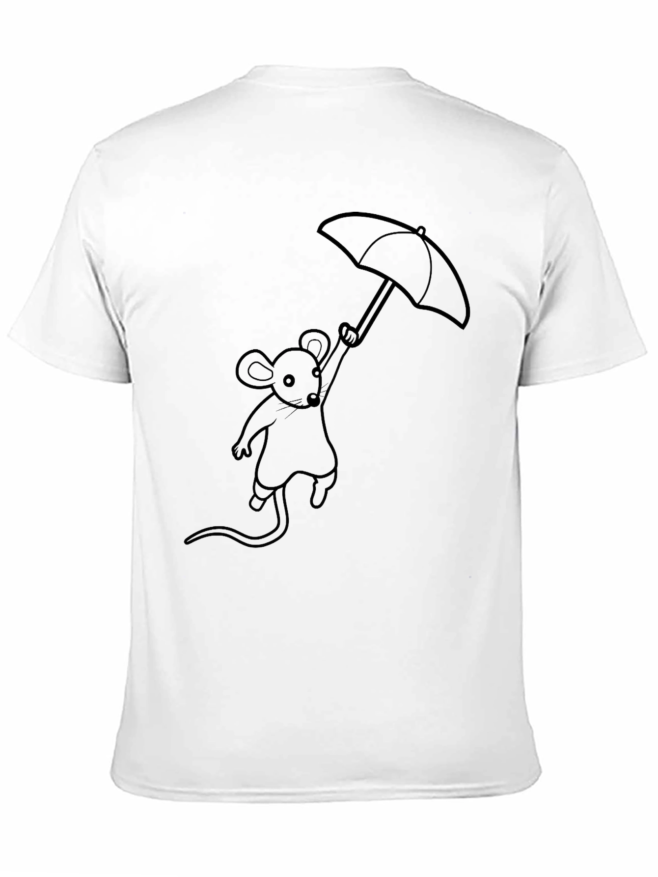 Black Mouse Umbrella Graphic Tee - Stylish Black T-Shirt view 11