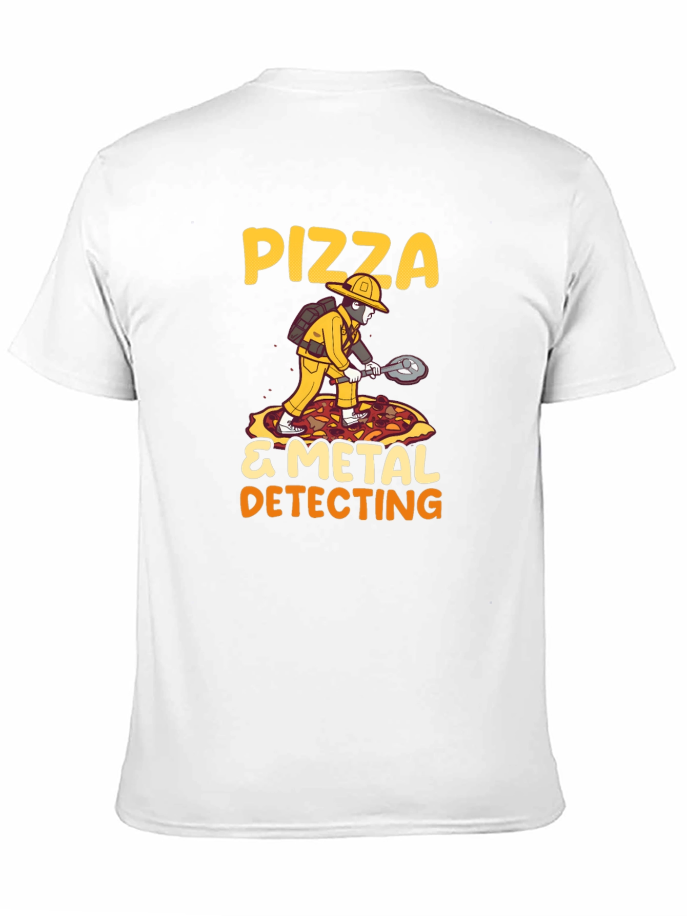 Black Pizza & Metal Detecting T-Shirt view 11